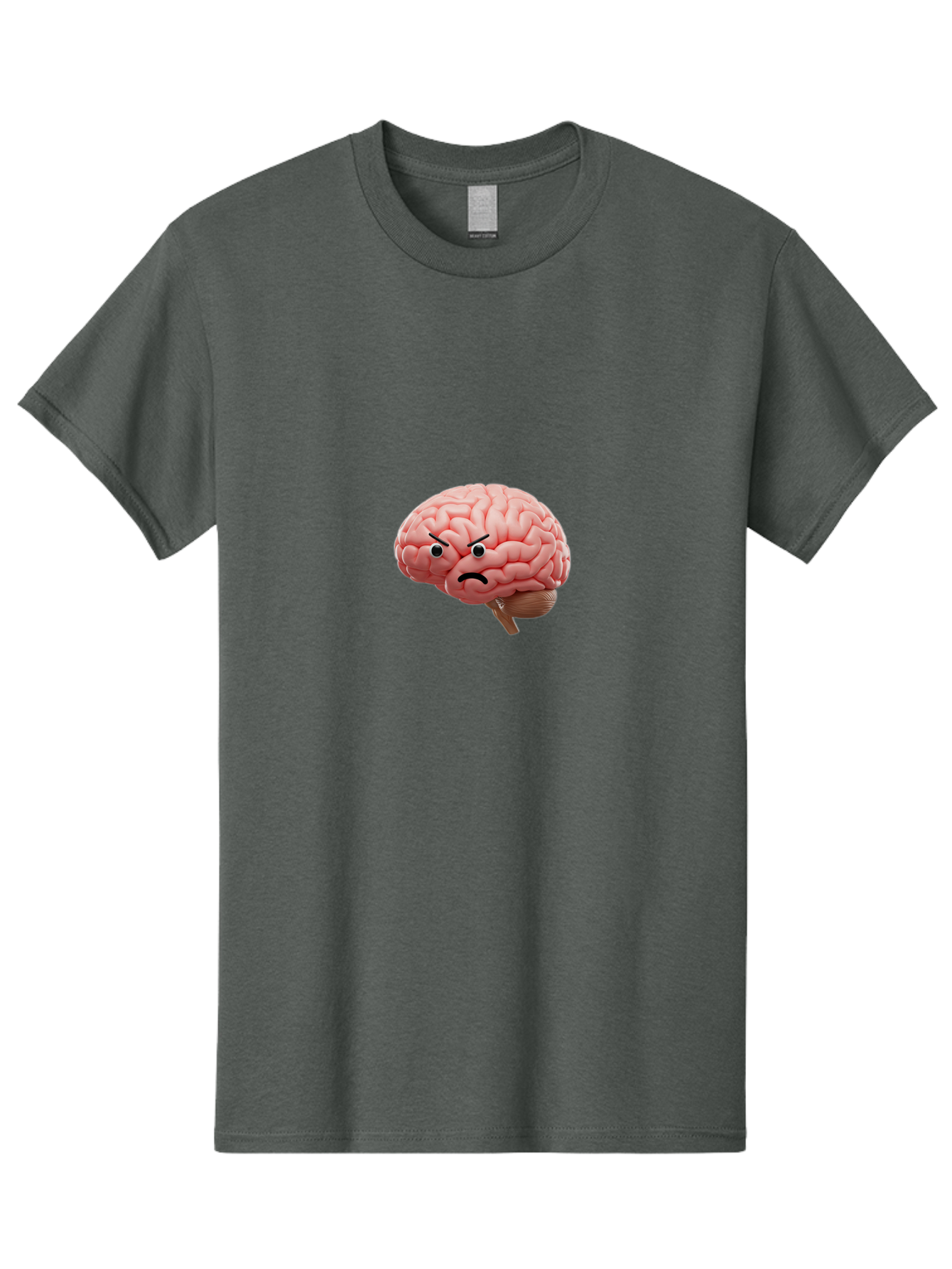 Angry-Brain Men'S Graphic Tee, 100% Cotton, Comfortable Casual Summer Wear, Machine Washable, Human Brain With Angry Face, Negative Emotions, Frustration, Cognitive Overload, Neuroscience, Mental Health, Brain Function, Emotional Intelligence Baa132 3