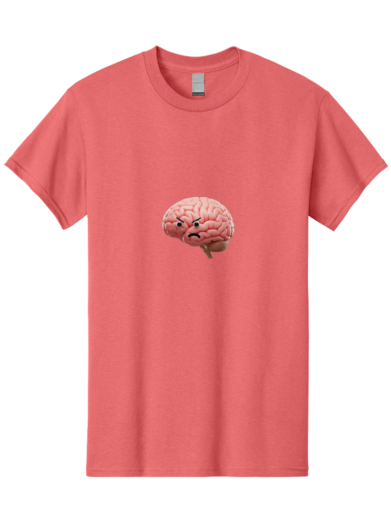 Angry-Brain Men'S Graphic Tee, 100% Cotton, Comfortable Casual Summer Wear, Machine Washable, Human Brain With Angry Face, Negative Emotions, Frustration, Cognitive Overload, Neuroscience, Mental Health, Brain Function, Emotional Intelligence Baa132 11