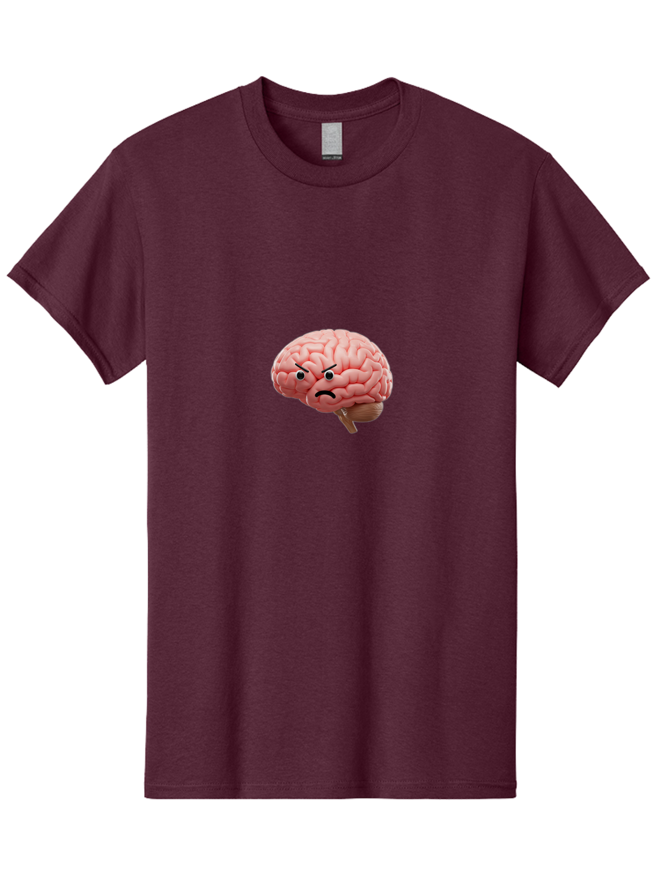 Angry-Brain Men'S Graphic Tee, 100% Cotton, Comfortable Casual Summer Wear, Machine Washable, Human Brain With Angry Face, Negative Emotions, Frustration, Cognitive Overload, Neuroscience, Mental Health, Brain Function, Emotional Intelligence Baa132 13