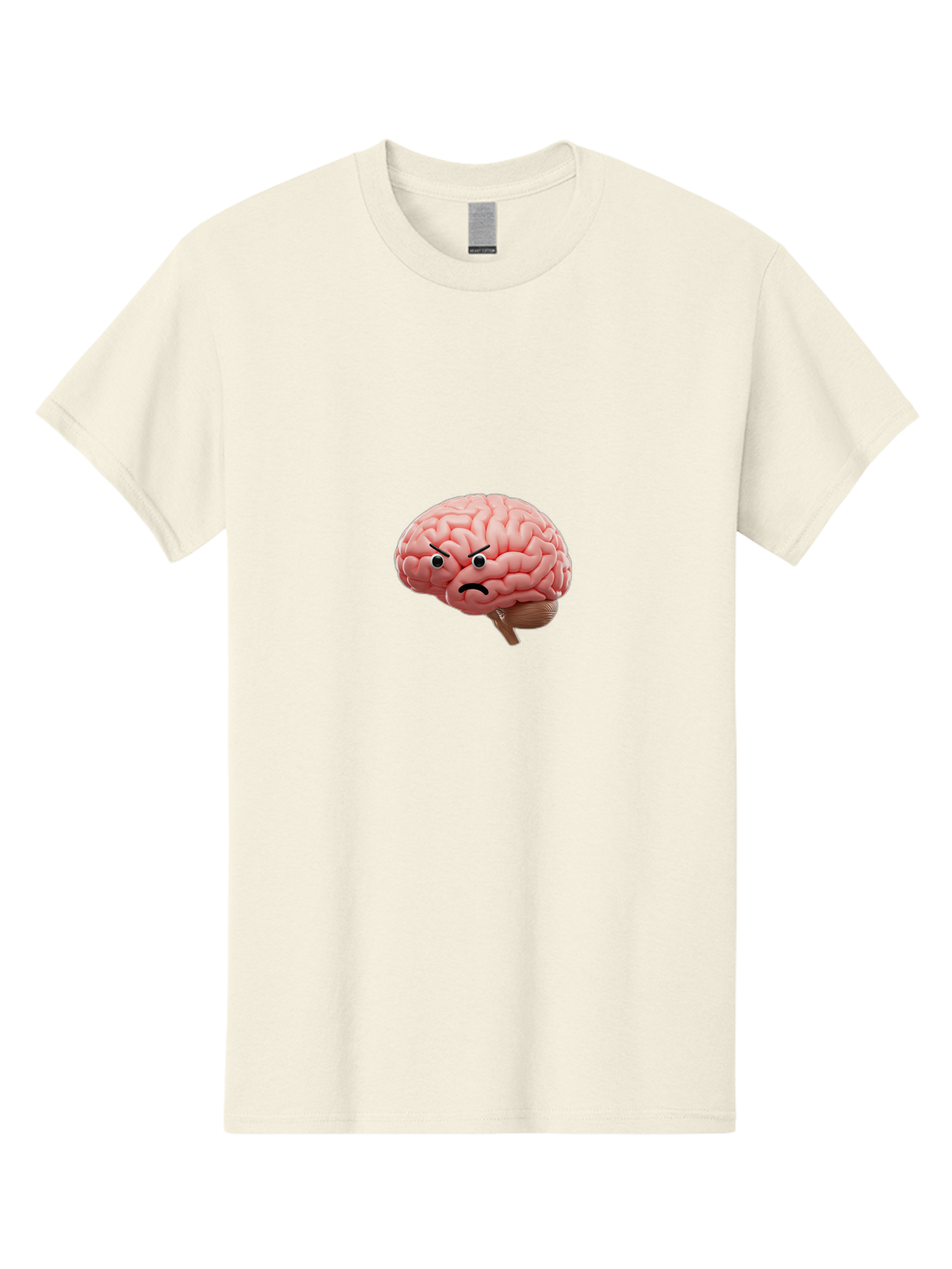 Angry-Brain Men'S Graphic Tee, 100% Cotton, Comfortable Casual Summer Wear, Machine Washable, Human Brain With Angry Face, Negative Emotions, Frustration, Cognitive Overload, Neuroscience, Mental Health, Brain Function, Emotional Intelligence Baa132 19