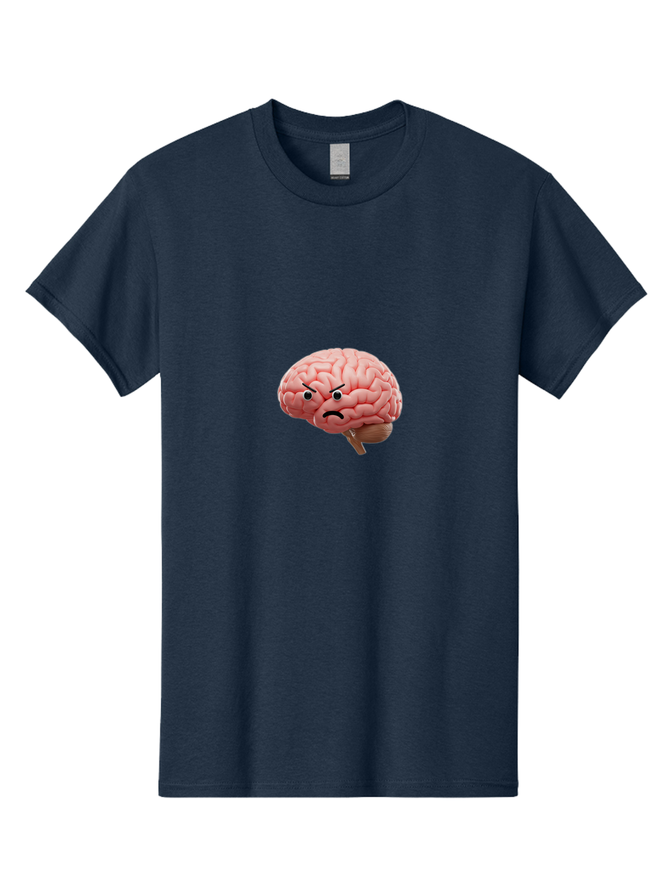 Angry-Brain Men'S Graphic Tee, 100% Cotton, Comfortable Casual Summer Wear, Machine Washable, Human Brain With Angry Face, Negative Emotions, Frustration, Cognitive Overload, Neuroscience, Mental Health, Brain Function, Emotional Intelligence Baa132 17