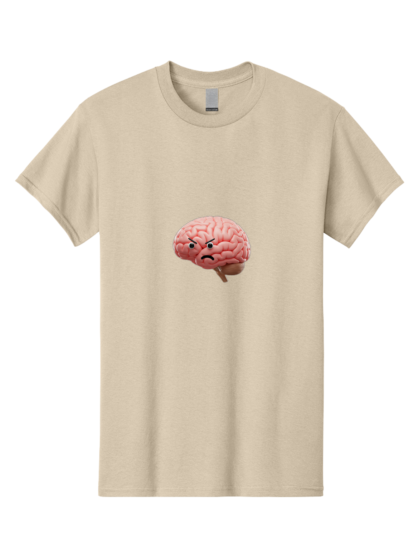 Angry-Brain Men'S Graphic Tee, 100% Cotton, Comfortable Casual Summer Wear, Machine Washable, Human Brain With Angry Face, Negative Emotions, Frustration, Cognitive Overload, Neuroscience, Mental Health, Brain Function, Emotional Intelligence Baa132 5