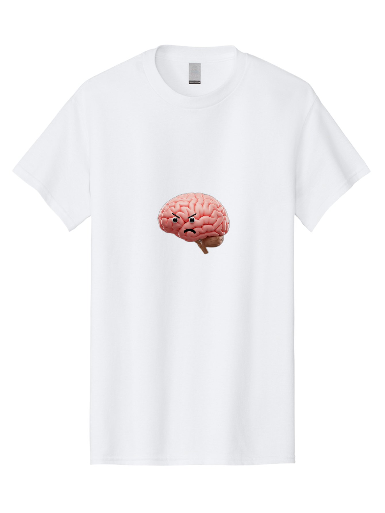 Angry-Brain Men'S Graphic Tee, 100% Cotton, Comfortable Casual Summer Wear, Machine Washable, Human Brain With Angry Face, Negative Emotions, Frustration, Cognitive Overload, Neuroscience, Mental Health, Brain Function, Emotional Intelligence Baa132 27