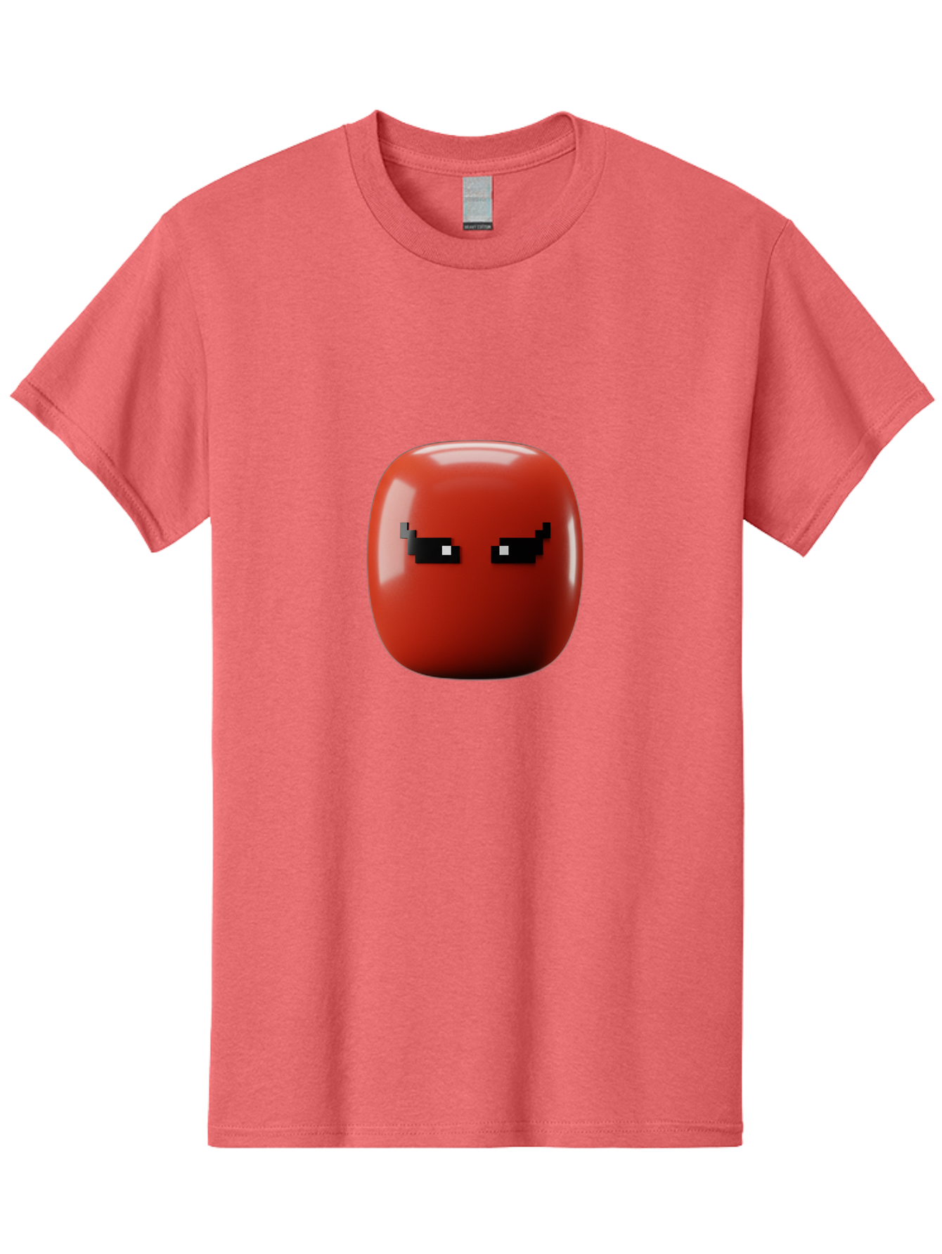 Angry-Tomato Men'S Graphic Tee, 100% Cotton, Comfortable Casual Summer Wear, Machine Washable, Angry Face, Pixel Art Style, Digital Illustration, Red Tomato, Emotive Expression, Playful Design, Cartoon Character Baa135 19