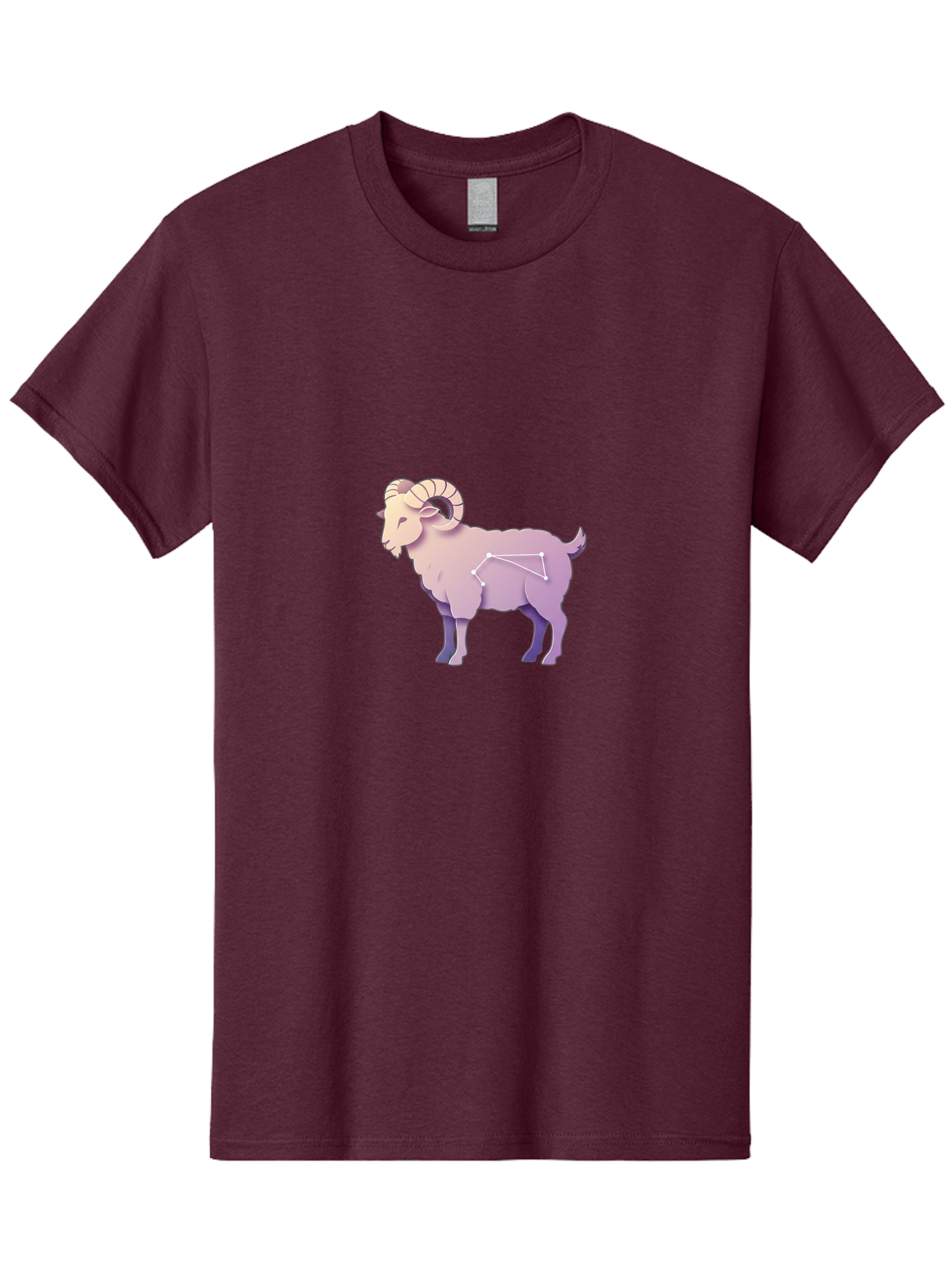 Aries-Constellation-Goat Men'S Graphic Tee, 100% Cotton, Comfortable Casual Summer Wear, Machine Washable, Ram Constellation, Aries Zodiac Sign, Goat Symbolism, Astrology Illustration, Horoscope Graphics, Constellation Diagram, Zodiac Artwork Baa138 1