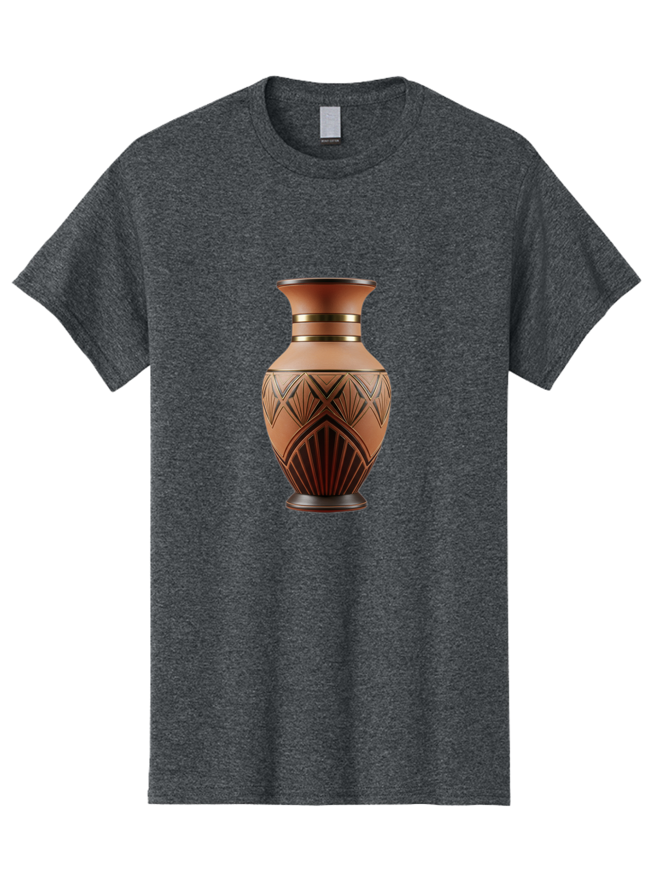 Art-Deco-Vase Men'S Graphic Tee, 100% Cotton, Comfortable Casual Summer Wear, Machine Washable, Copper Vase, Antique Vase, Decorative Vase, Geometric Patterns, Ornate Design, Vintage Decor, Luxury Home Decor, Elegant Interior Design, Baa139 7