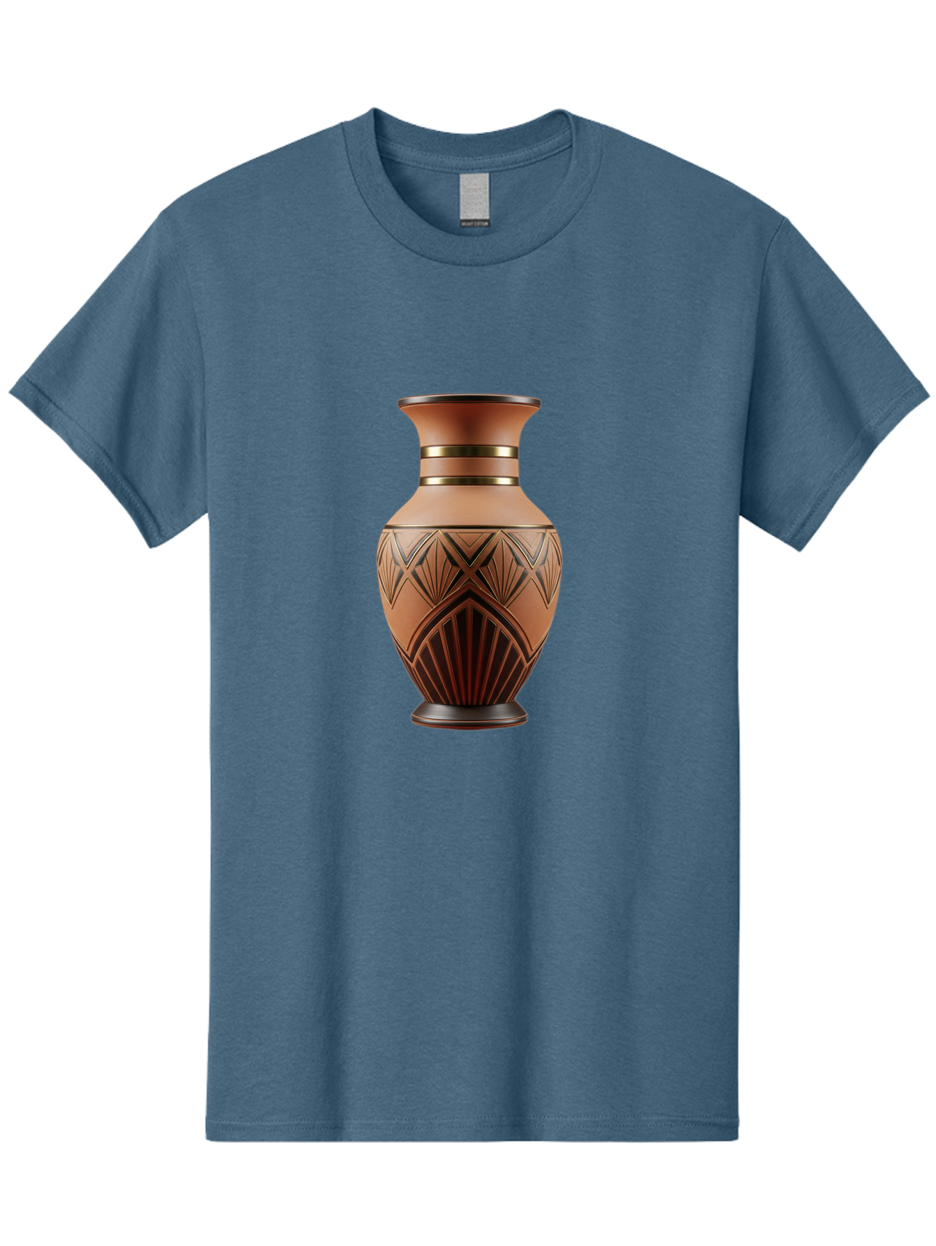 Art-Deco-Vase Men'S Graphic Tee, 100% Cotton, Comfortable Casual Summer Wear, Machine Washable, Copper Vase, Antique Vase, Decorative Vase, Geometric Patterns, Ornate Design, Vintage Decor, Luxury Home Decor, Elegant Interior Design, Baa139 3