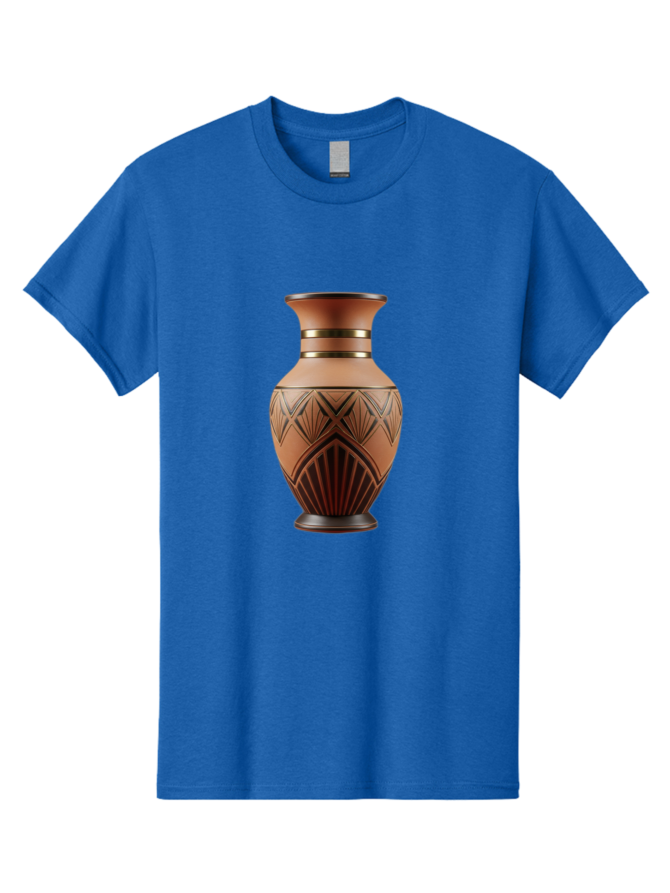 Art-Deco-Vase Men'S Graphic Tee, 100% Cotton, Comfortable Casual Summer Wear, Machine Washable, Copper Vase, Antique Vase, Decorative Vase, Geometric Patterns, Ornate Design, Vintage Decor, Luxury Home Decor, Elegant Interior Design, Baa139 25