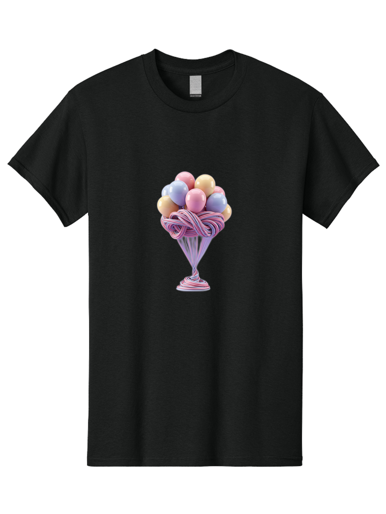 Balloons-In-Funnel Men'S Graphic Tee, 100% Cotton, Comfortable Casual Summer Wear, Machine Washable, Pastel Balloons, Colorful Balloons, Balloons In Glass, Twisted Ribbons, Festive Decoration, Party Decor, Celebratory Balloons, Vibrant Colors Baa146 27