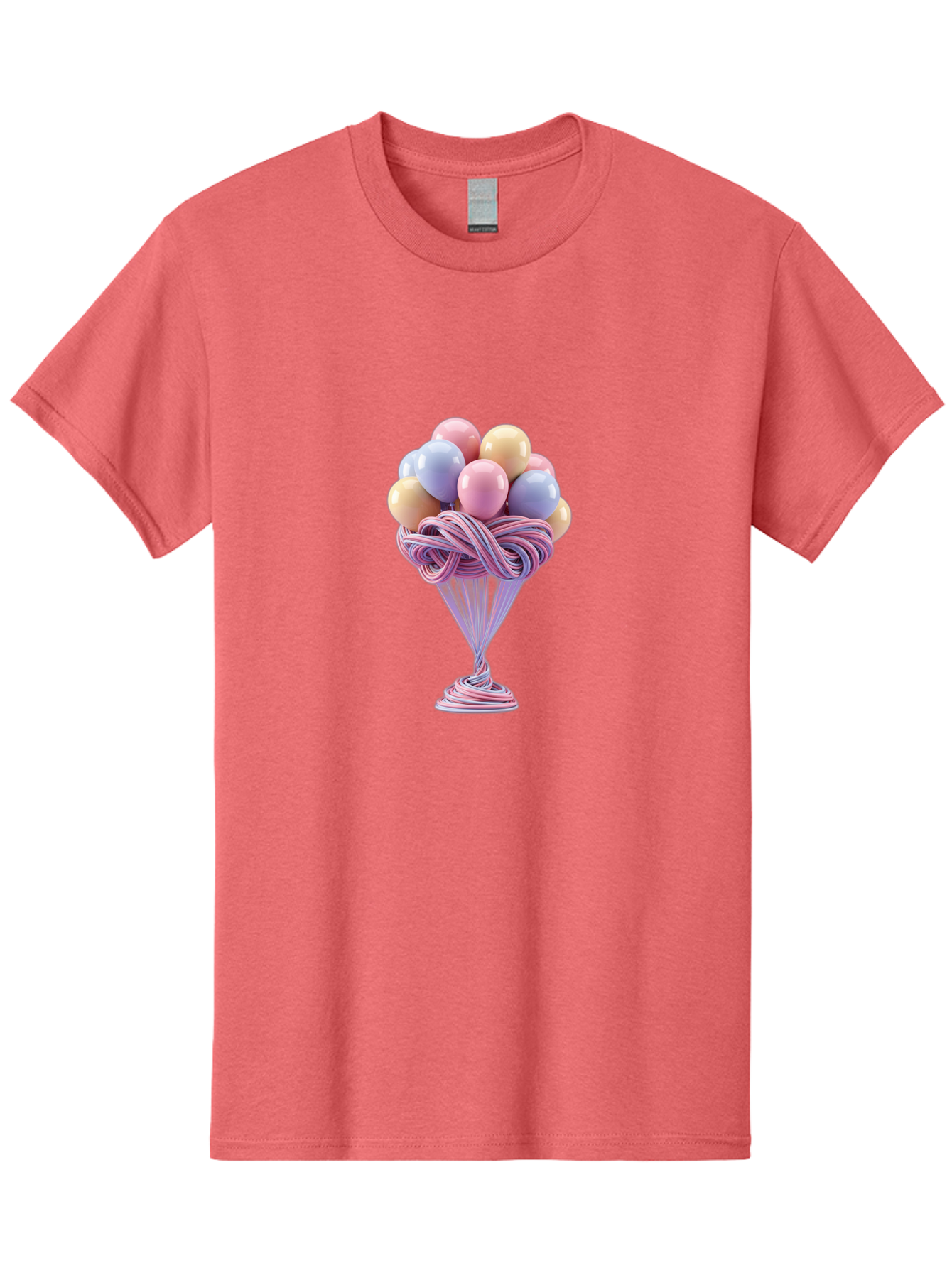 Balloons-In-Funnel Men'S Graphic Tee, 100% Cotton, Comfortable Casual Summer Wear, Machine Washable, Pastel Balloons, Colorful Balloons, Balloons In Glass, Twisted Ribbons, Festive Decoration, Party Decor, Celebratory Balloons, Vibrant Colors Baa146 1