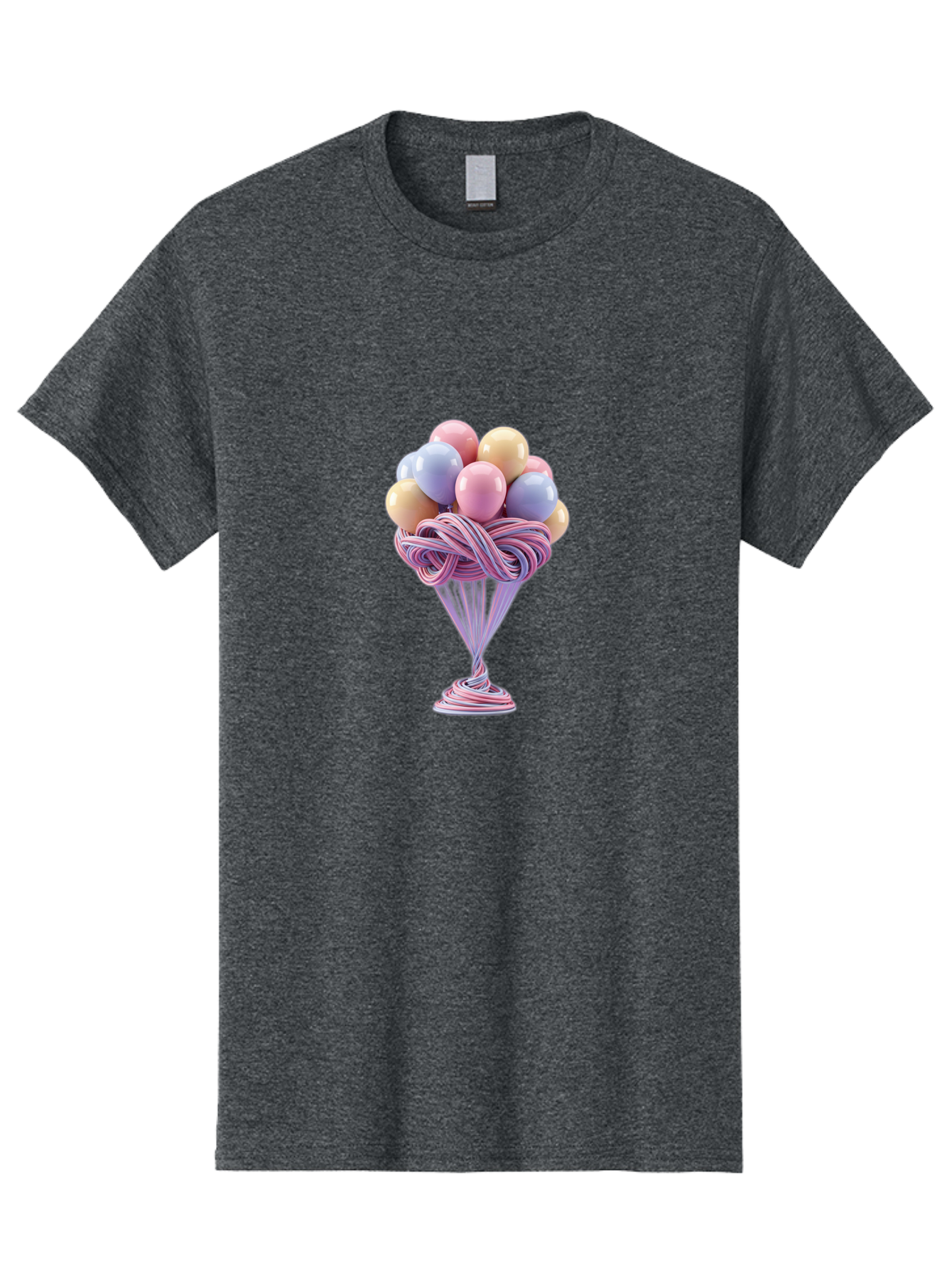 Balloons-In-Funnel Men'S Graphic Tee, 100% Cotton, Comfortable Casual Summer Wear, Machine Washable, Pastel Balloons, Colorful Balloons, Balloons In Glass, Twisted Ribbons, Festive Decoration, Party Decor, Celebratory Balloons, Vibrant Colors Baa146 25