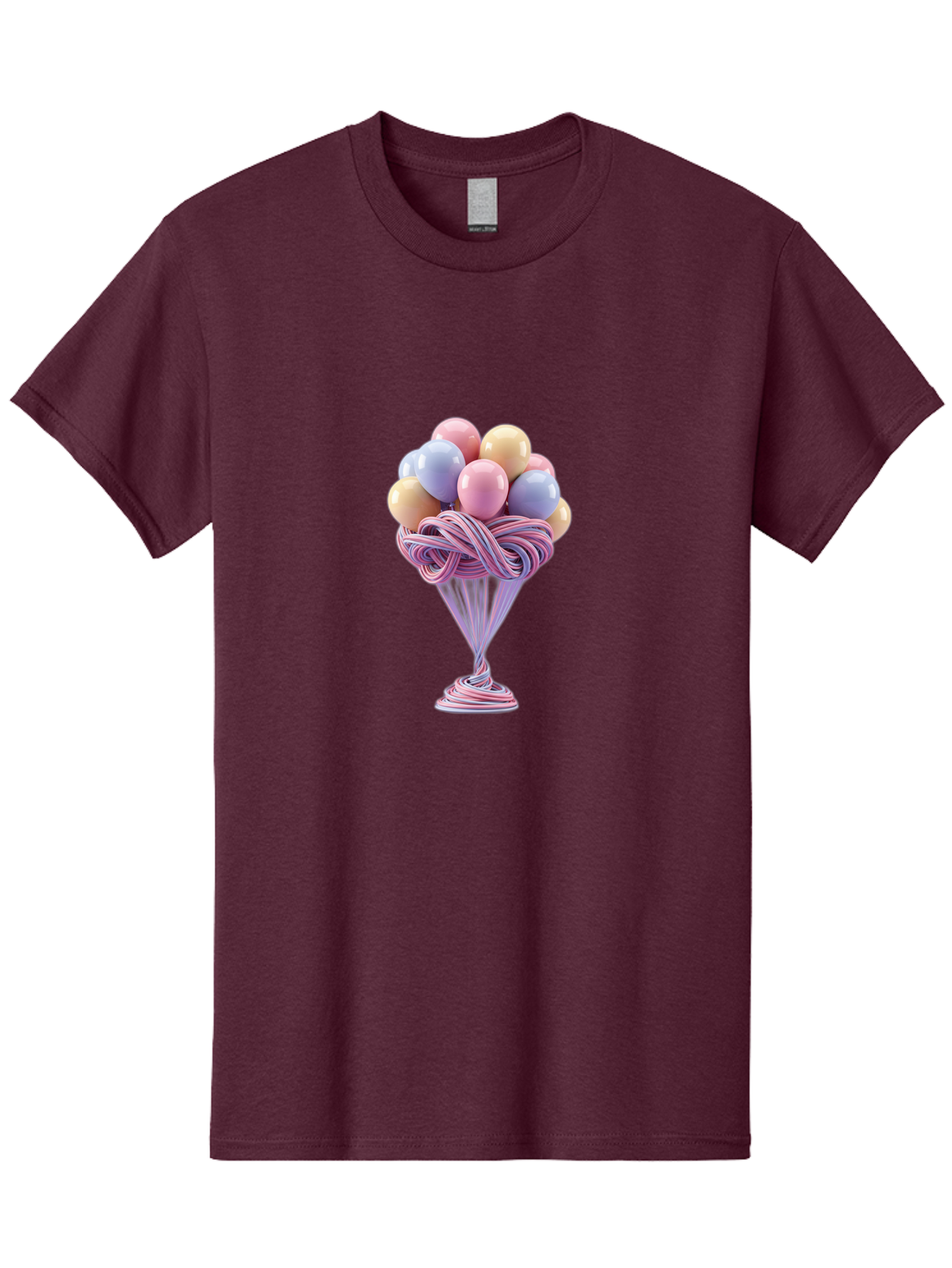Balloons-In-Funnel Men'S Graphic Tee, 100% Cotton, Comfortable Casual Summer Wear, Machine Washable, Pastel Balloons, Colorful Balloons, Balloons In Glass, Twisted Ribbons, Festive Decoration, Party Decor, Celebratory Balloons, Vibrant Colors Baa146 15