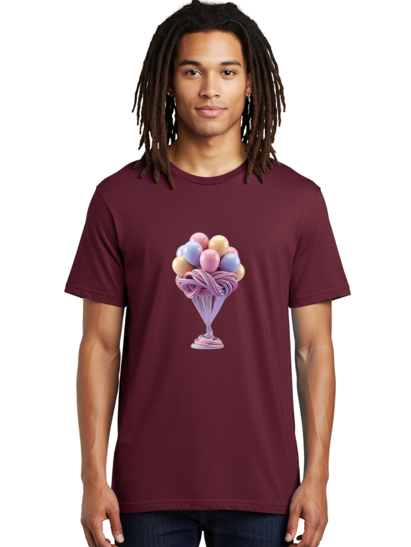 Balloons-In-Funnel Men'S Graphic Tee, 100% Cotton, Comfortable Casual Summer Wear, Machine Washable, Pastel Balloons, Colorful Balloons, Balloons In Glass, Twisted Ribbons, Festive Decoration, Party Decor, Celebratory Balloons, Vibrant Colors Baa146 16