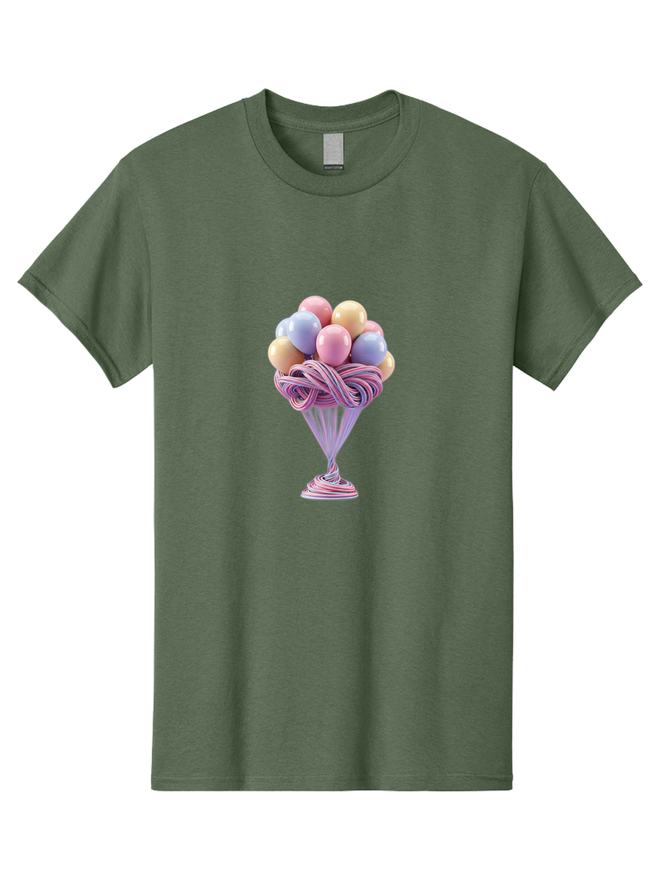 Balloons-In-Funnel Men'S Graphic Tee, 100% Cotton, Comfortable Casual Summer Wear, Machine Washable, Pastel Balloons, Colorful Balloons, Balloons In Glass, Twisted Ribbons, Festive Decoration, Party Decor, Celebratory Balloons, Vibrant Colors Baa146 21