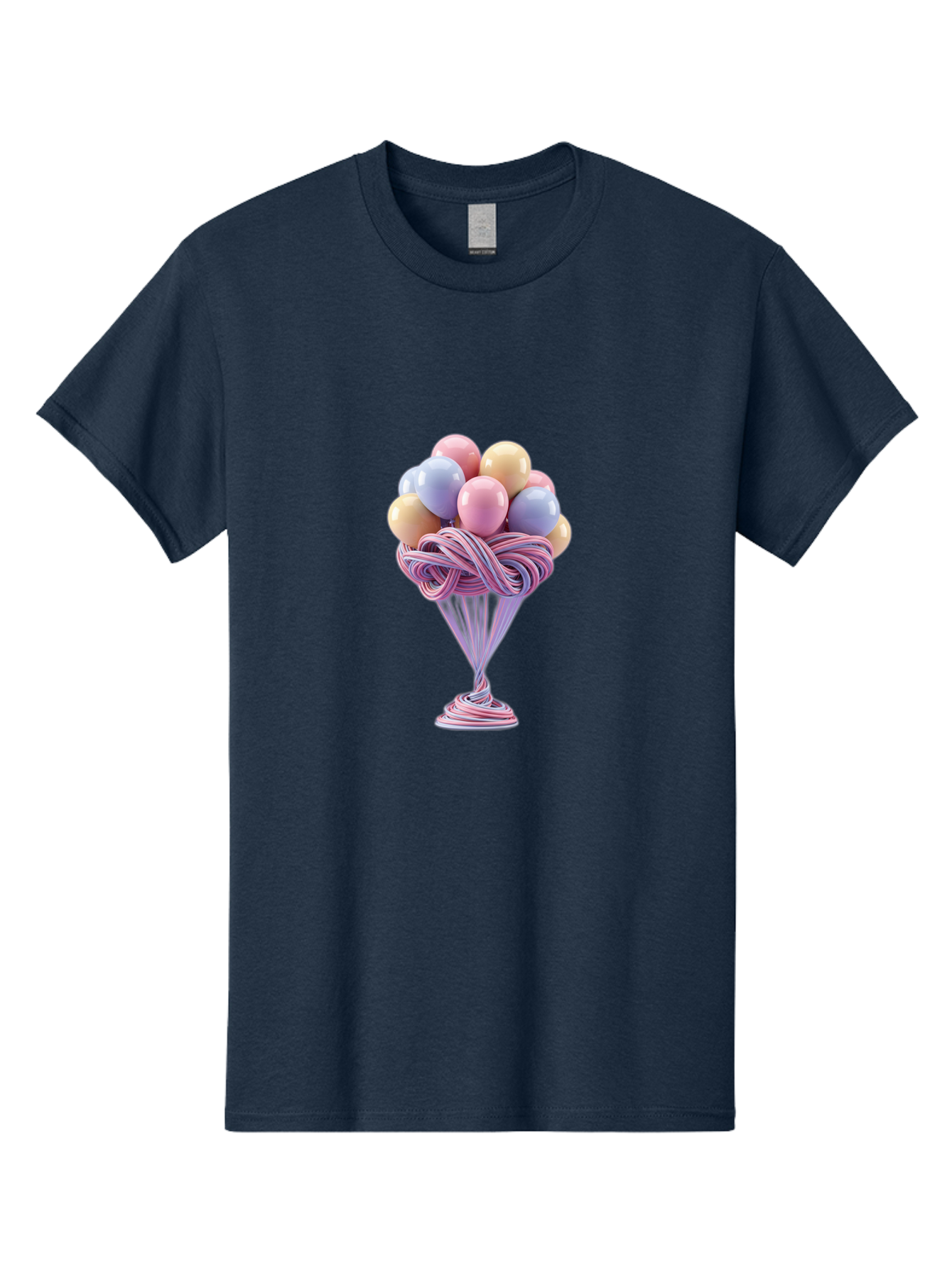 Balloons-In-Funnel Men'S Graphic Tee, 100% Cotton, Comfortable Casual Summer Wear, Machine Washable, Pastel Balloons, Colorful Balloons, Balloons In Glass, Twisted Ribbons, Festive Decoration, Party Decor, Celebratory Balloons, Vibrant Colors Baa146 9