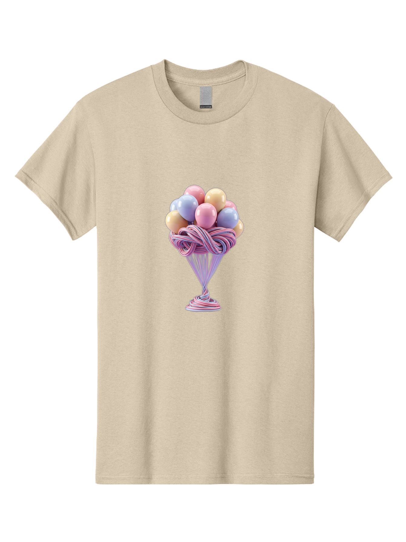 Balloons-In-Funnel Men'S Graphic Tee, 100% Cotton, Comfortable Casual Summer Wear, Machine Washable, Pastel Balloons, Colorful Balloons, Balloons In Glass, Twisted Ribbons, Festive Decoration, Party Decor, Celebratory Balloons, Vibrant Colors Baa146 13
