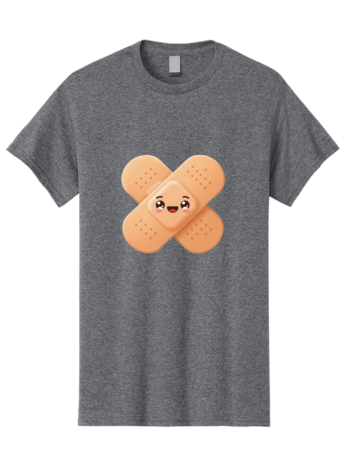 Band-Aid-Cartoon Men'S Graphic Tee, 100% Cotton, Comfortable Casual Summer Wear, Machine Washable, Band-Aid With Face, Cartoon Character, Cute Emoji, Smiling Face, First Aid Kit, Wound Care, Medical Symbol, Adhesive Bandage Baa149 5