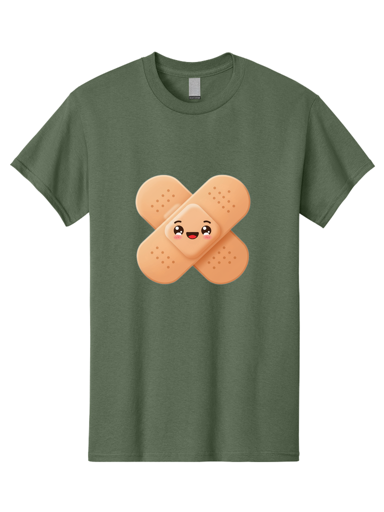 Band-Aid-Cartoon Men'S Graphic Tee, 100% Cotton, Comfortable Casual Summer Wear, Machine Washable, Band-Aid With Face, Cartoon Character, Cute Emoji, Smiling Face, First Aid Kit, Wound Care, Medical Symbol, Adhesive Bandage Baa149 3