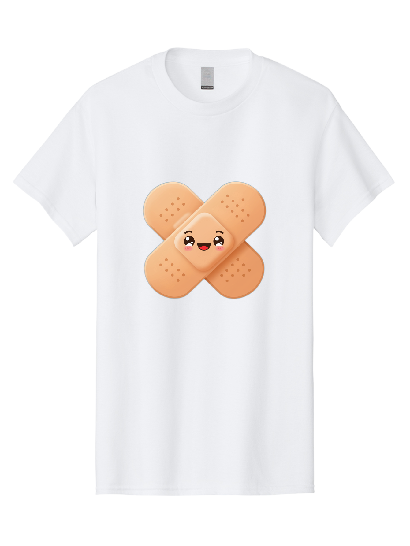 Band-Aid-Cartoon Men'S Graphic Tee, 100% Cotton, Comfortable Casual Summer Wear, Machine Washable, Band-Aid With Face, Cartoon Character, Cute Emoji, Smiling Face, First Aid Kit, Wound Care, Medical Symbol, Adhesive Bandage Baa149 23