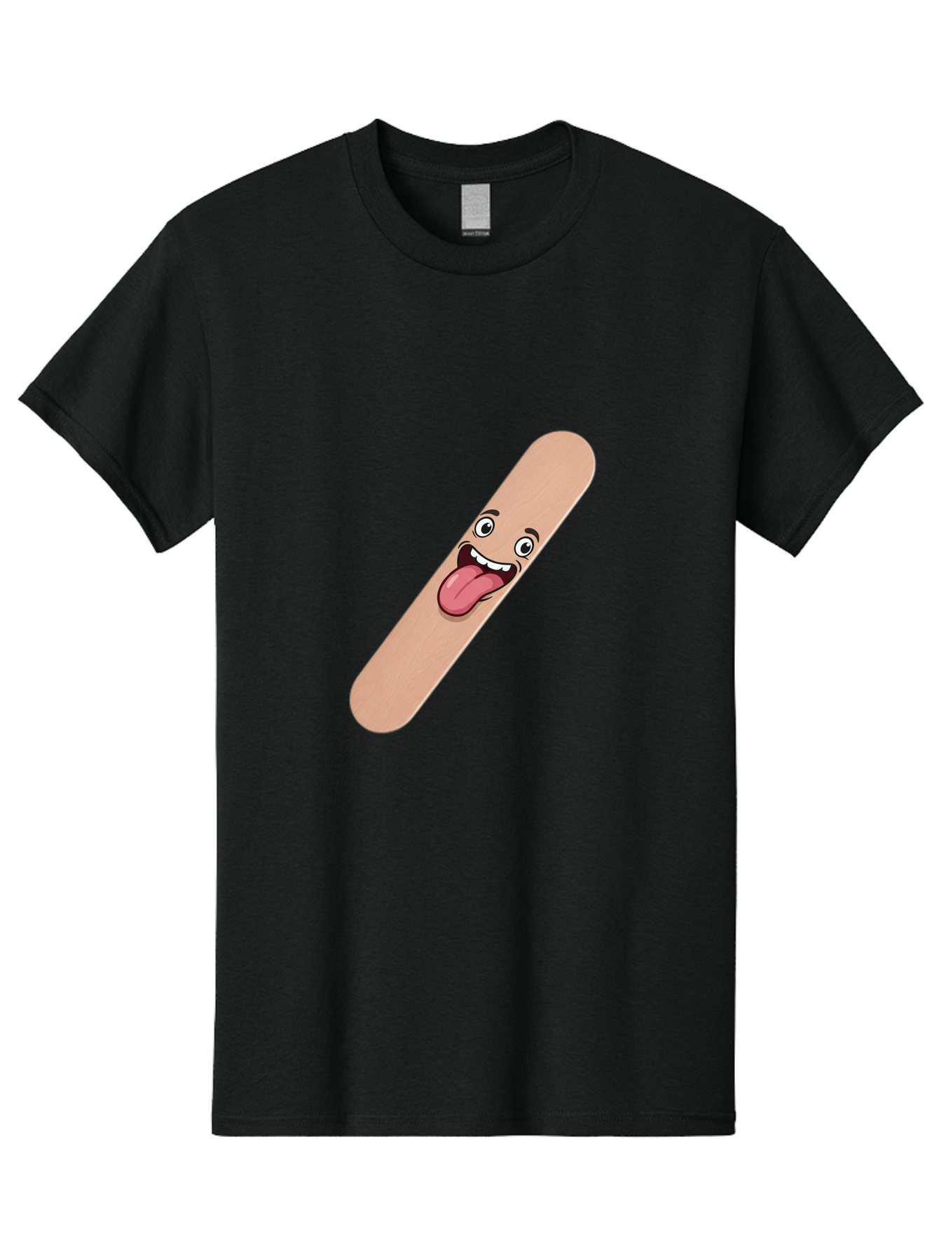 Bandage-Stick Men'S Graphic Tee, 100% Cotton, Comfortable Casual Summer Wear, Machine Washable, Cartoon Band-Aid, Funny Facial Expression, Tongue Out, Playful Character, Medical Humor, Quirky Illustration, Humorous Design Baa150 7