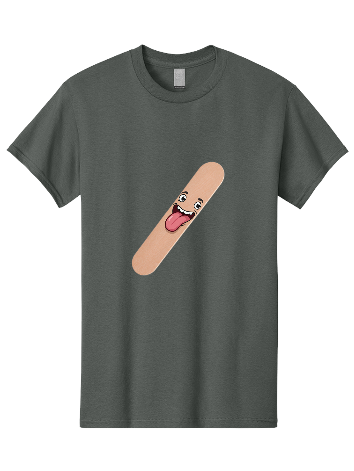 Bandage-Stick Men'S Graphic Tee, 100% Cotton, Comfortable Casual Summer Wear, Machine Washable, Cartoon Band-Aid, Funny Facial Expression, Tongue Out, Playful Character, Medical Humor, Quirky Illustration, Humorous Design Baa150 11