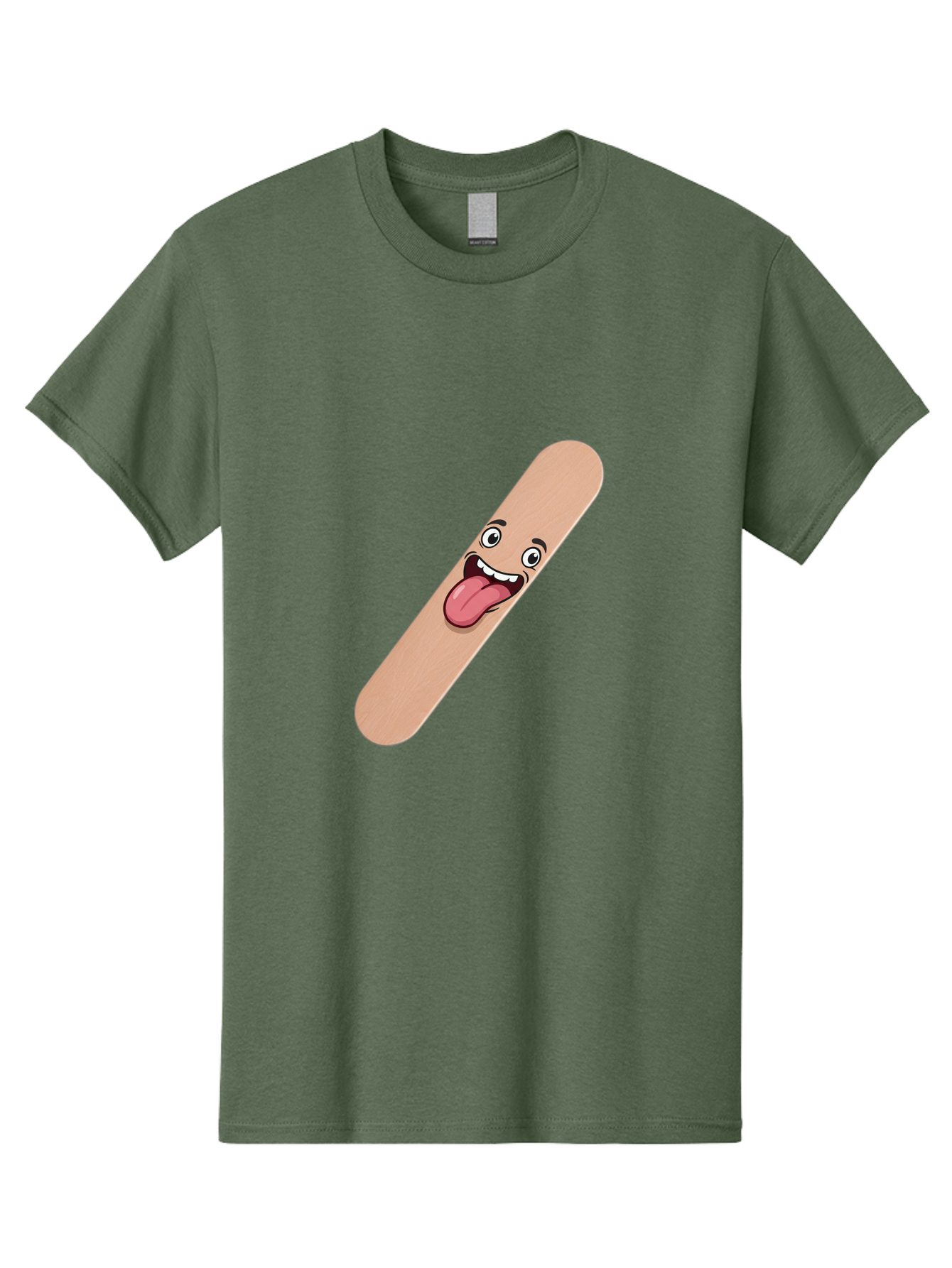 Bandage-Stick Men'S Graphic Tee, 100% Cotton, Comfortable Casual Summer Wear, Machine Washable, Cartoon Band-Aid, Funny Facial Expression, Tongue Out, Playful Character, Medical Humor, Quirky Illustration, Humorous Design Baa150 29
