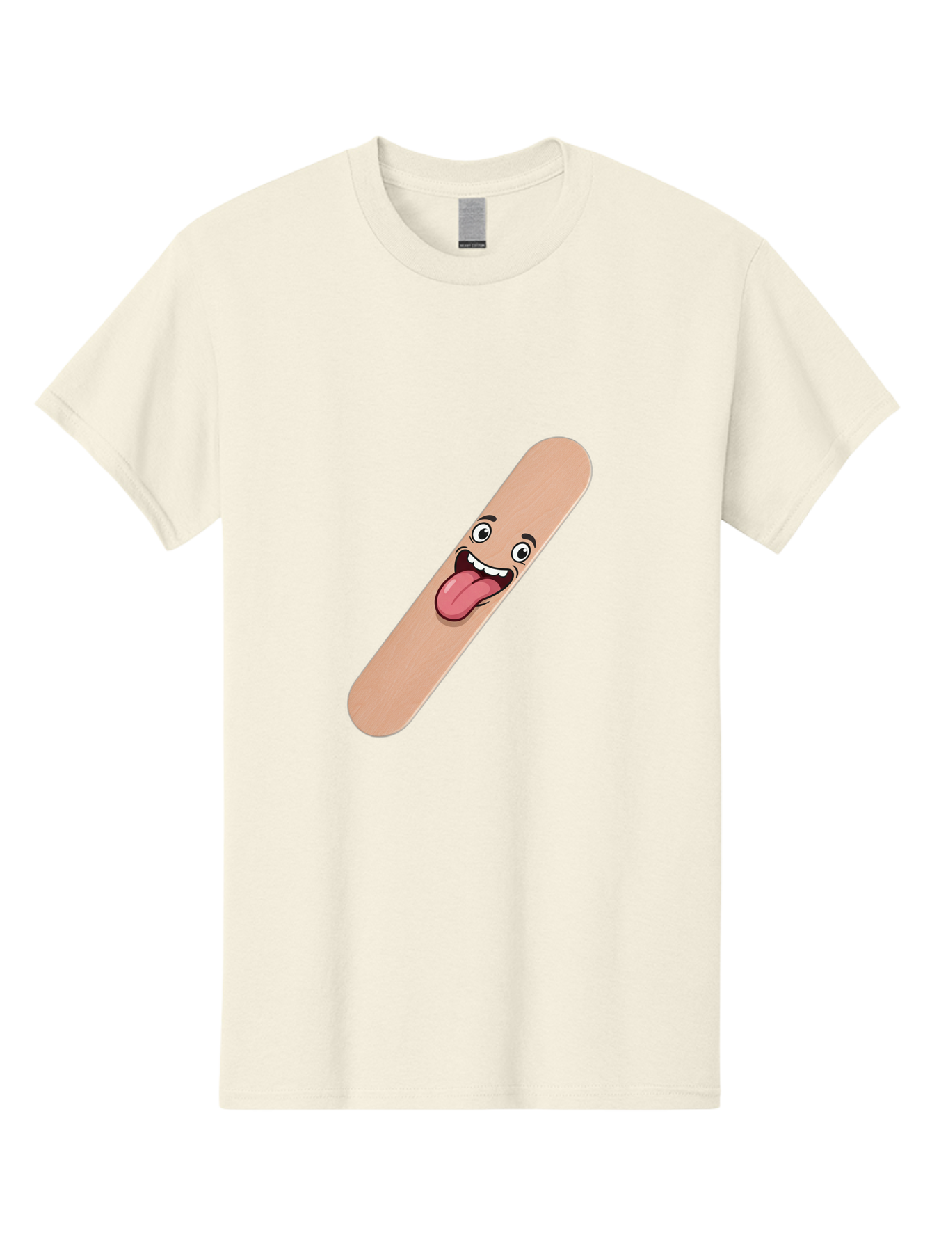 Bandage-Stick Men'S Graphic Tee, 100% Cotton, Comfortable Casual Summer Wear, Machine Washable, Cartoon Band-Aid, Funny Facial Expression, Tongue Out, Playful Character, Medical Humor, Quirky Illustration, Humorous Design Baa150 17