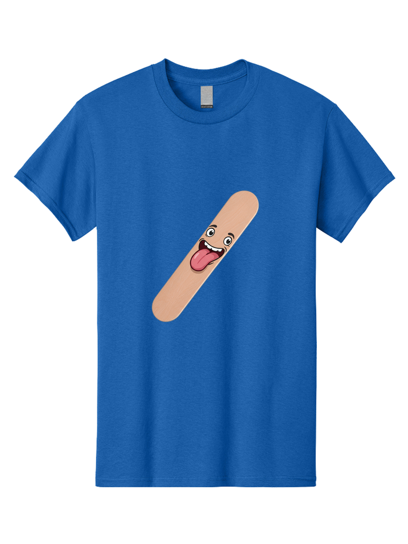 Bandage-Stick Men'S Graphic Tee, 100% Cotton, Comfortable Casual Summer Wear, Machine Washable, Cartoon Band-Aid, Funny Facial Expression, Tongue Out, Playful Character, Medical Humor, Quirky Illustration, Humorous Design Baa150 13