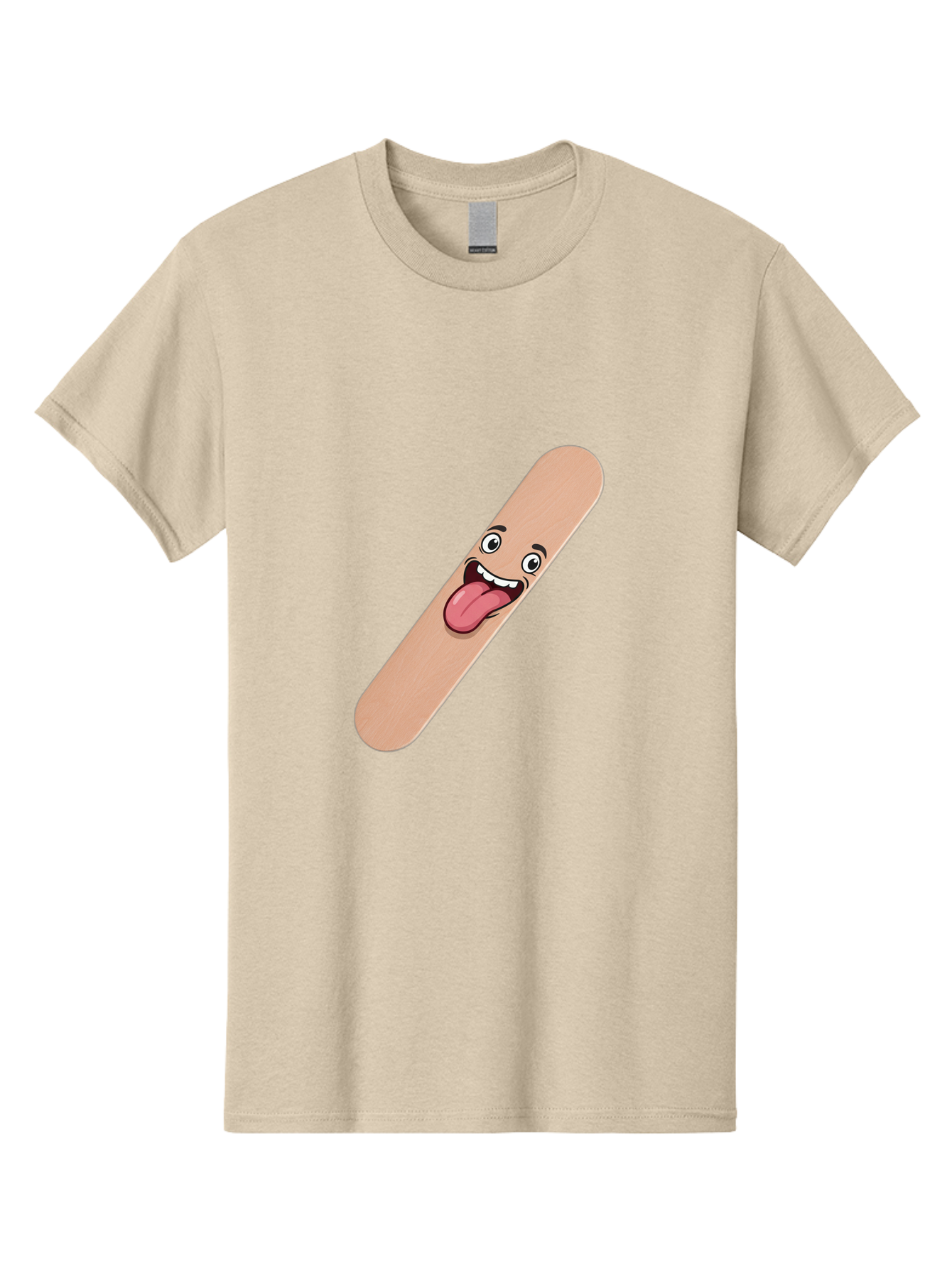Bandage-Stick Men'S Graphic Tee, 100% Cotton, Comfortable Casual Summer Wear, Machine Washable, Cartoon Band-Aid, Funny Facial Expression, Tongue Out, Playful Character, Medical Humor, Quirky Illustration, Humorous Design Baa150 27