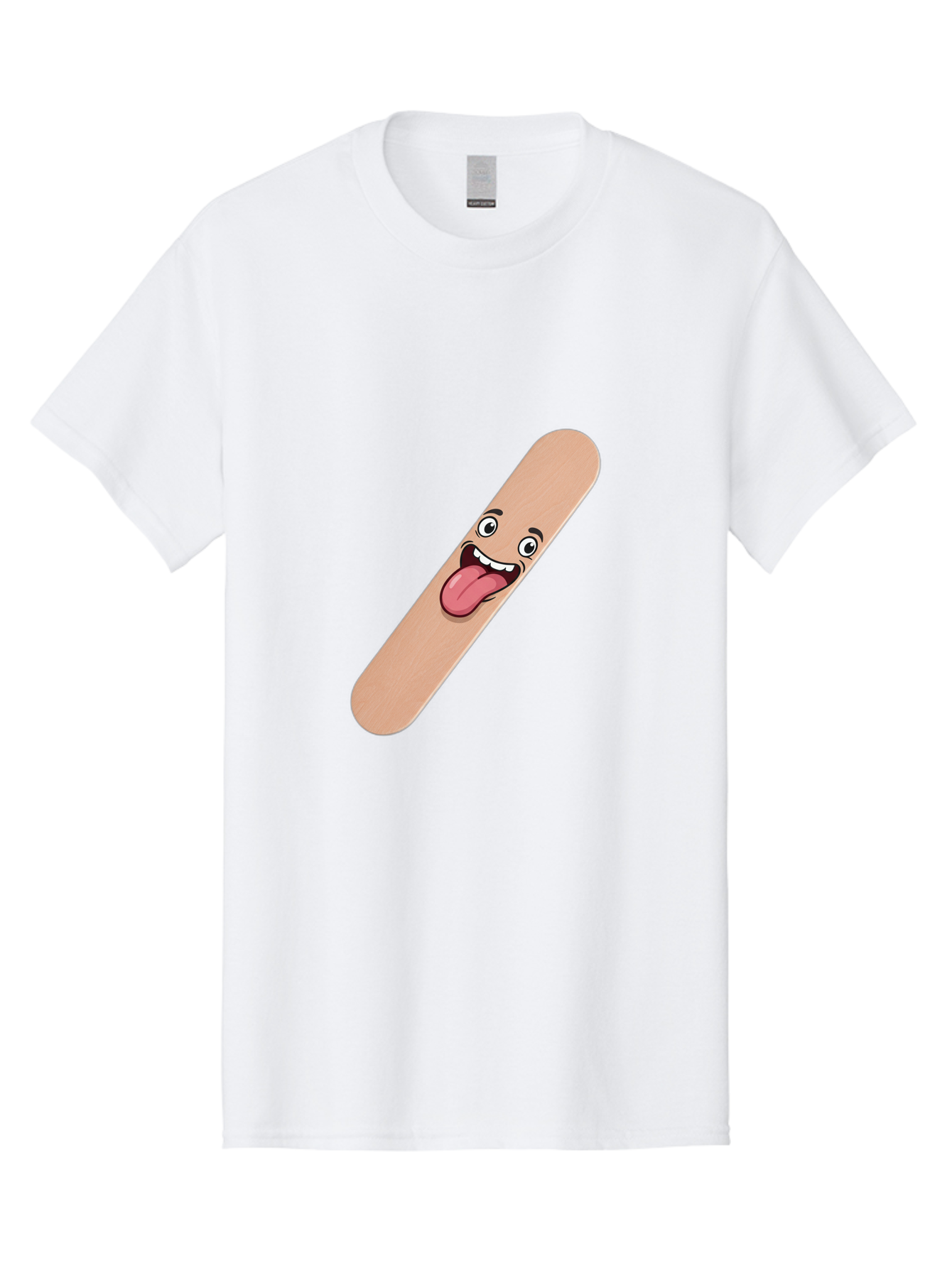 Bandage-Stick Men'S Graphic Tee, 100% Cotton, Comfortable Casual Summer Wear, Machine Washable, Cartoon Band-Aid, Funny Facial Expression, Tongue Out, Playful Character, Medical Humor, Quirky Illustration, Humorous Design Baa150 21