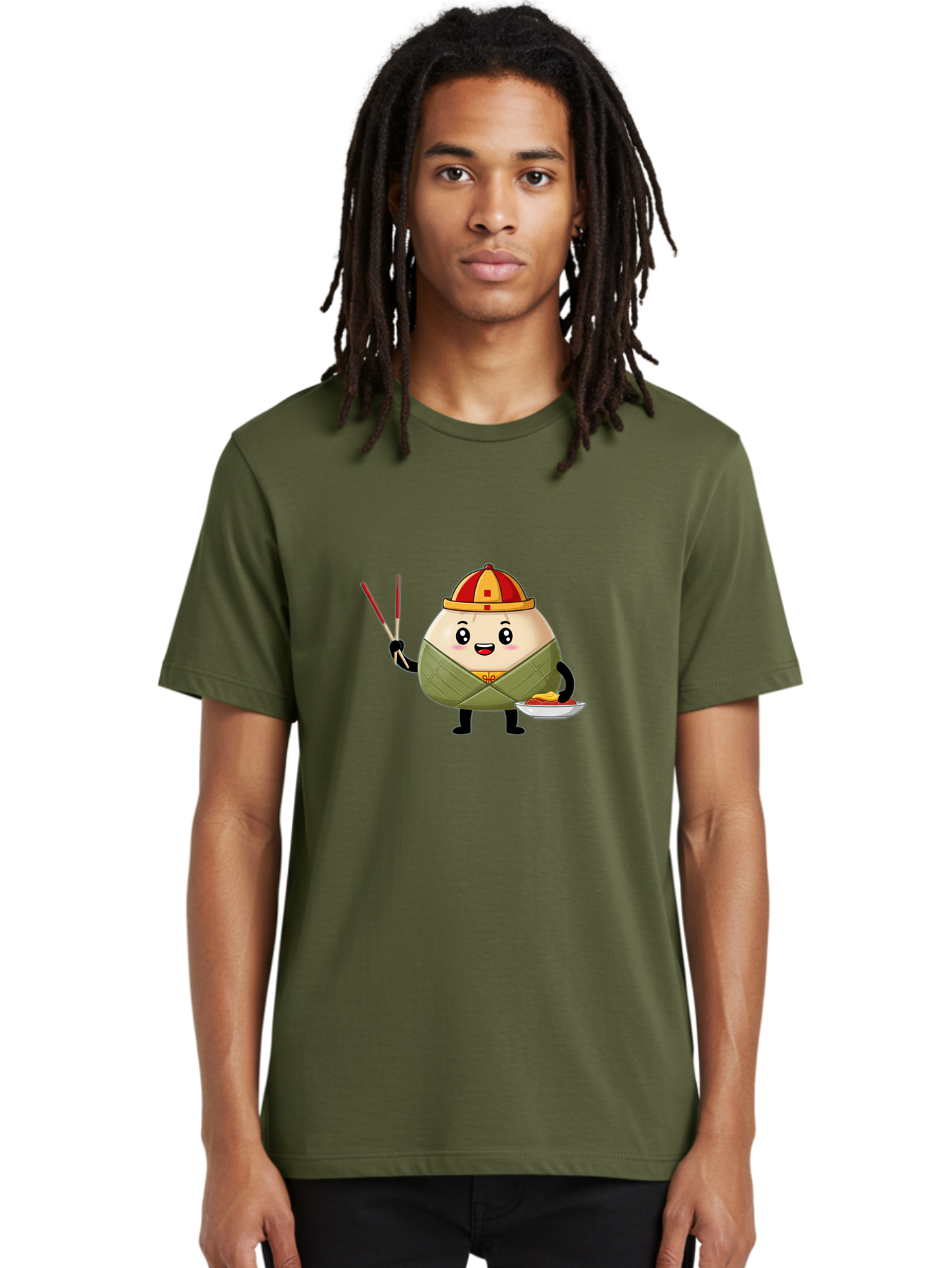 Banh-Chung Men'S Graphic Tee, 100% Cotton, Comfortable Casual Summer Wear, Machine Washable, Vietnamese Traditional Food, Bánh Ch?ng, Rice Cake, Festive Dish, Cultural Heritage, Tet Celebration, Asian Cuisine, Traditional Recipe Baa151 4