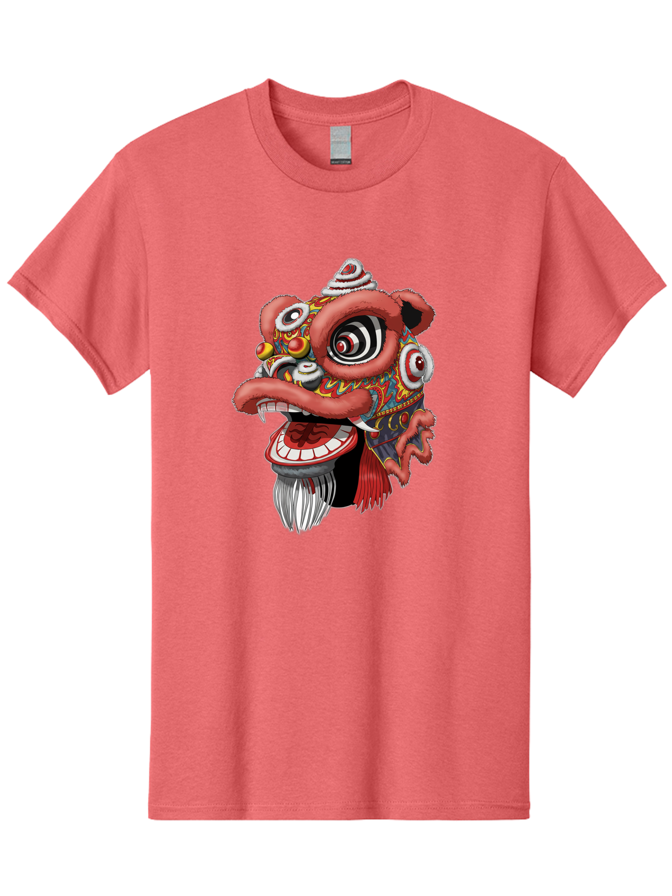 Barong-Mask Men'S Graphic Tee, 100% Cotton, Comfortable Casual Summer Wear, Machine Washable, Balinese Barong Mask, Barong Dance, Traditional Mask, Cultural Heritage, Mythological Creature, Vibrant Colors, Intricate Designs, Sharp Teeth, Baa154 29