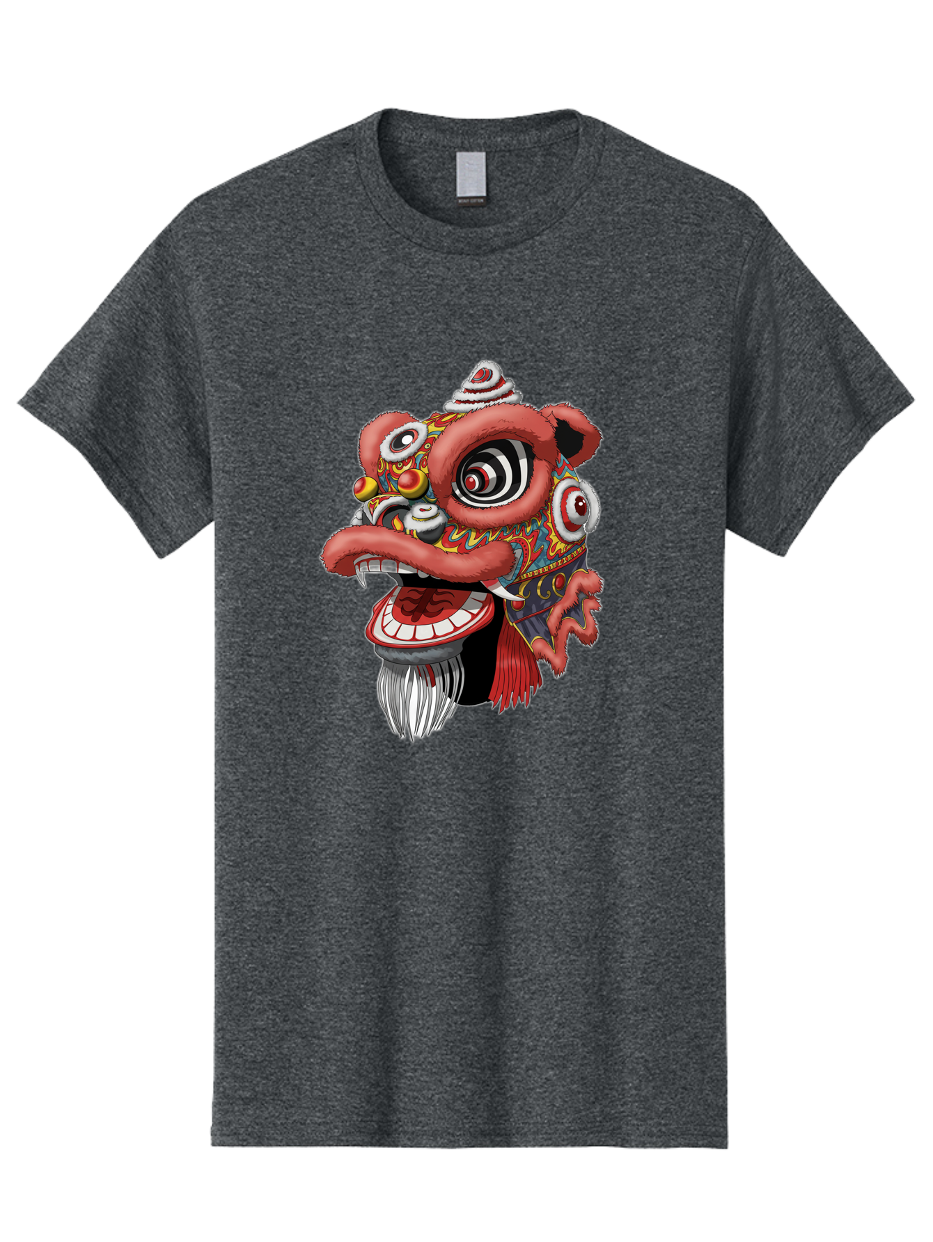 Barong-Mask Men'S Graphic Tee, 100% Cotton, Comfortable Casual Summer Wear, Machine Washable, Balinese Barong Mask, Barong Dance, Traditional Mask, Cultural Heritage, Mythological Creature, Vibrant Colors, Intricate Designs, Sharp Teeth, Baa154 17