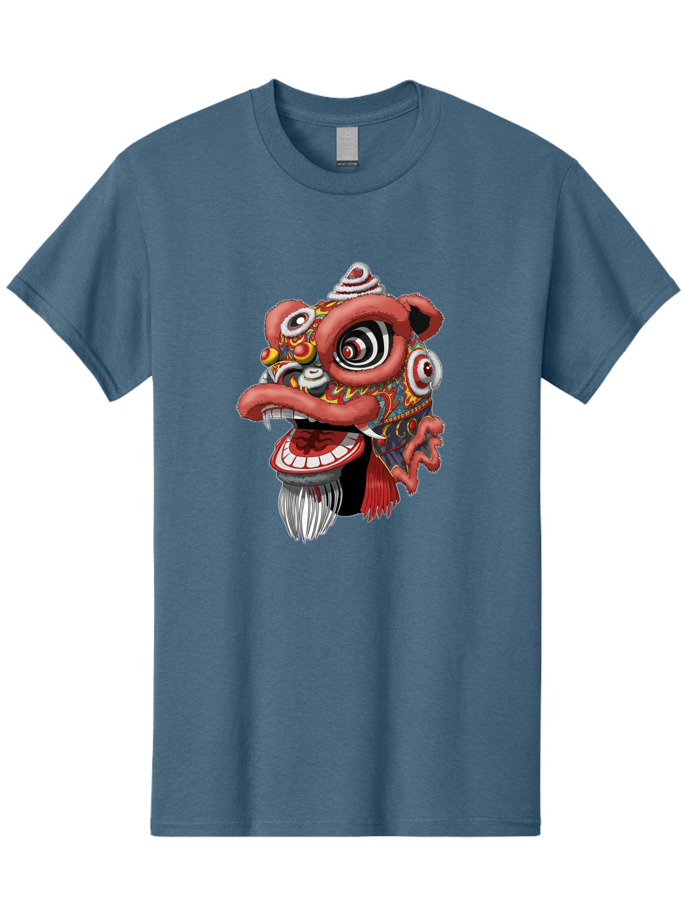Barong-Mask Men'S Graphic Tee, 100% Cotton, Comfortable Casual Summer Wear, Machine Washable, Balinese Barong Mask, Barong Dance, Traditional Mask, Cultural Heritage, Mythological Creature, Vibrant Colors, Intricate Designs, Sharp Teeth, Baa154 5