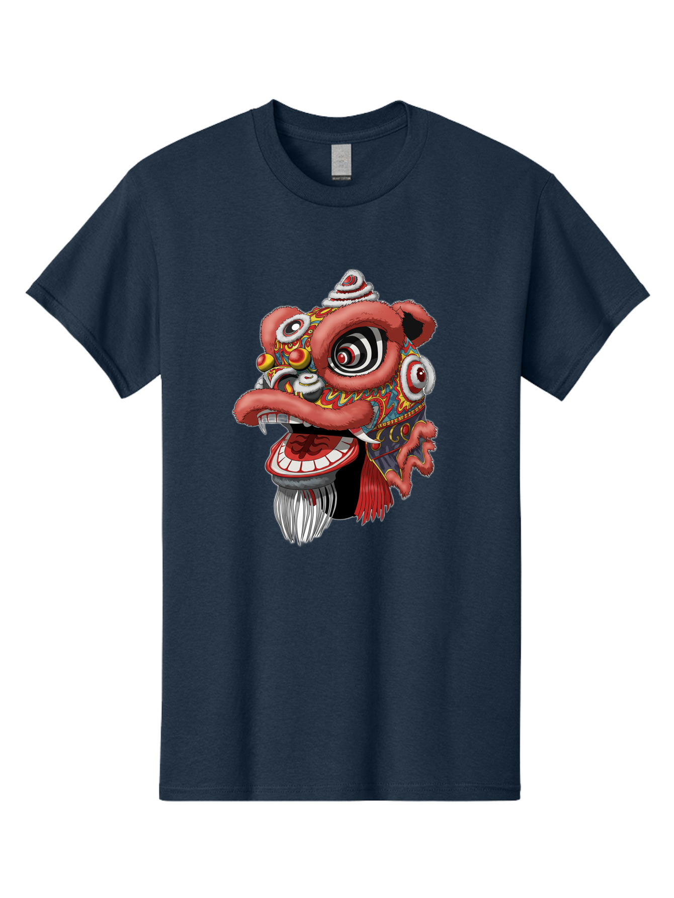Barong-Mask Men'S Graphic Tee, 100% Cotton, Comfortable Casual Summer Wear, Machine Washable, Balinese Barong Mask, Barong Dance, Traditional Mask, Cultural Heritage, Mythological Creature, Vibrant Colors, Intricate Designs, Sharp Teeth, Baa154 13