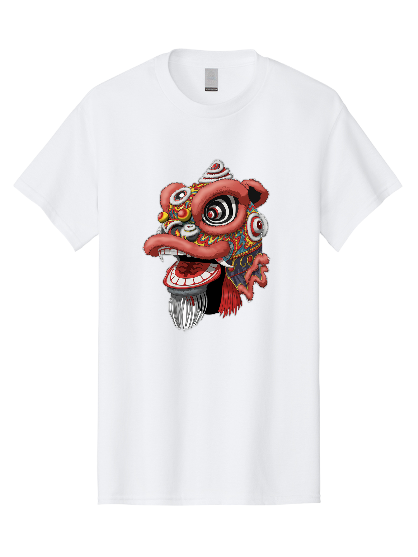Barong-Mask Men'S Graphic Tee, 100% Cotton, Comfortable Casual Summer Wear, Machine Washable, Balinese Barong Mask, Barong Dance, Traditional Mask, Cultural Heritage, Mythological Creature, Vibrant Colors, Intricate Designs, Sharp Teeth, Baa154 11