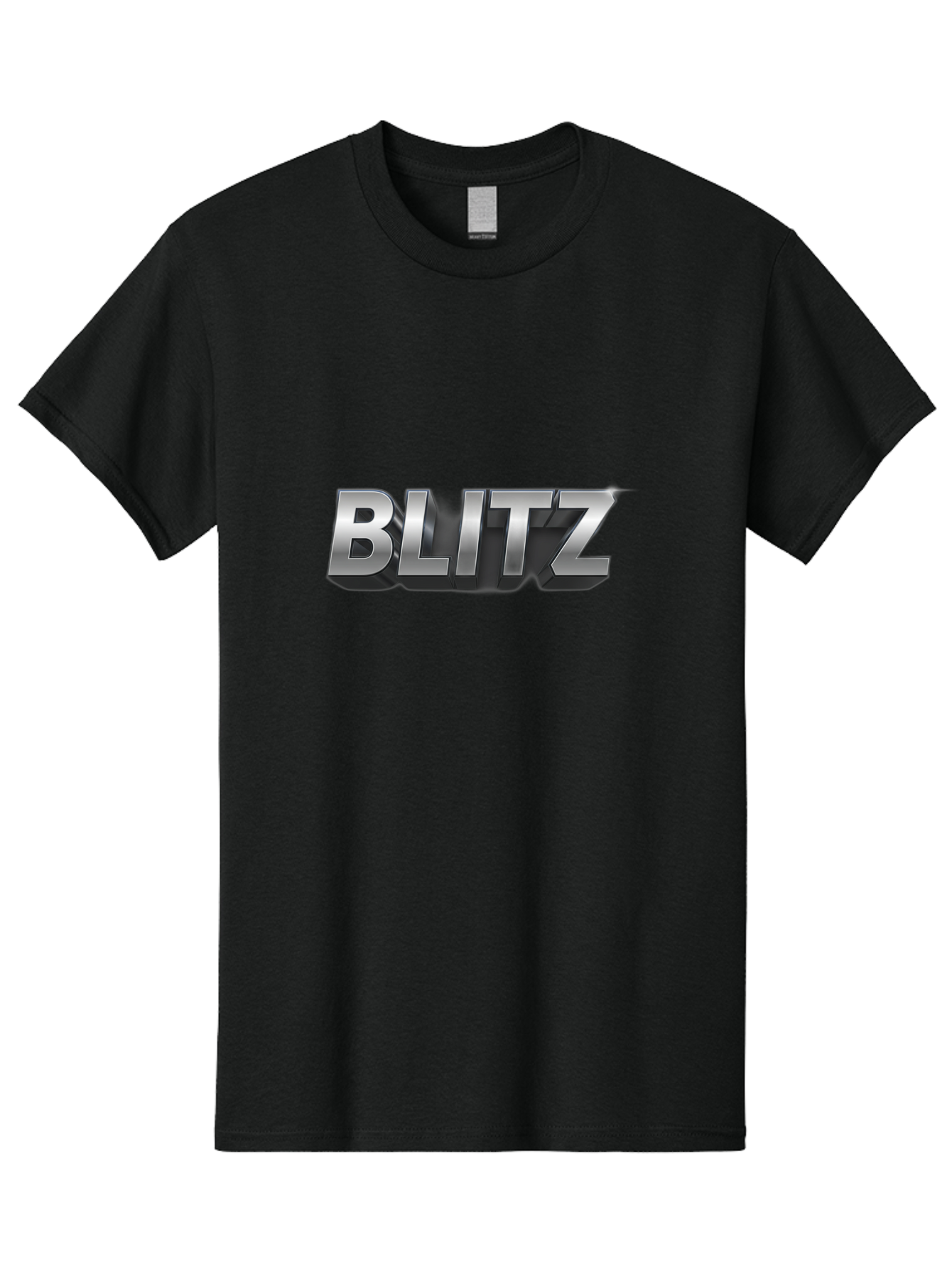 Blitz Men'S Graphic Tee, 100% Cotton, Comfortable Casual Summer Wear, Machine Washable, Silver Metallic Text, 3D Effect, High Energy, Bold Typography, Modern Design, Intense, Dynamic, Futuristic Style Baa168 23