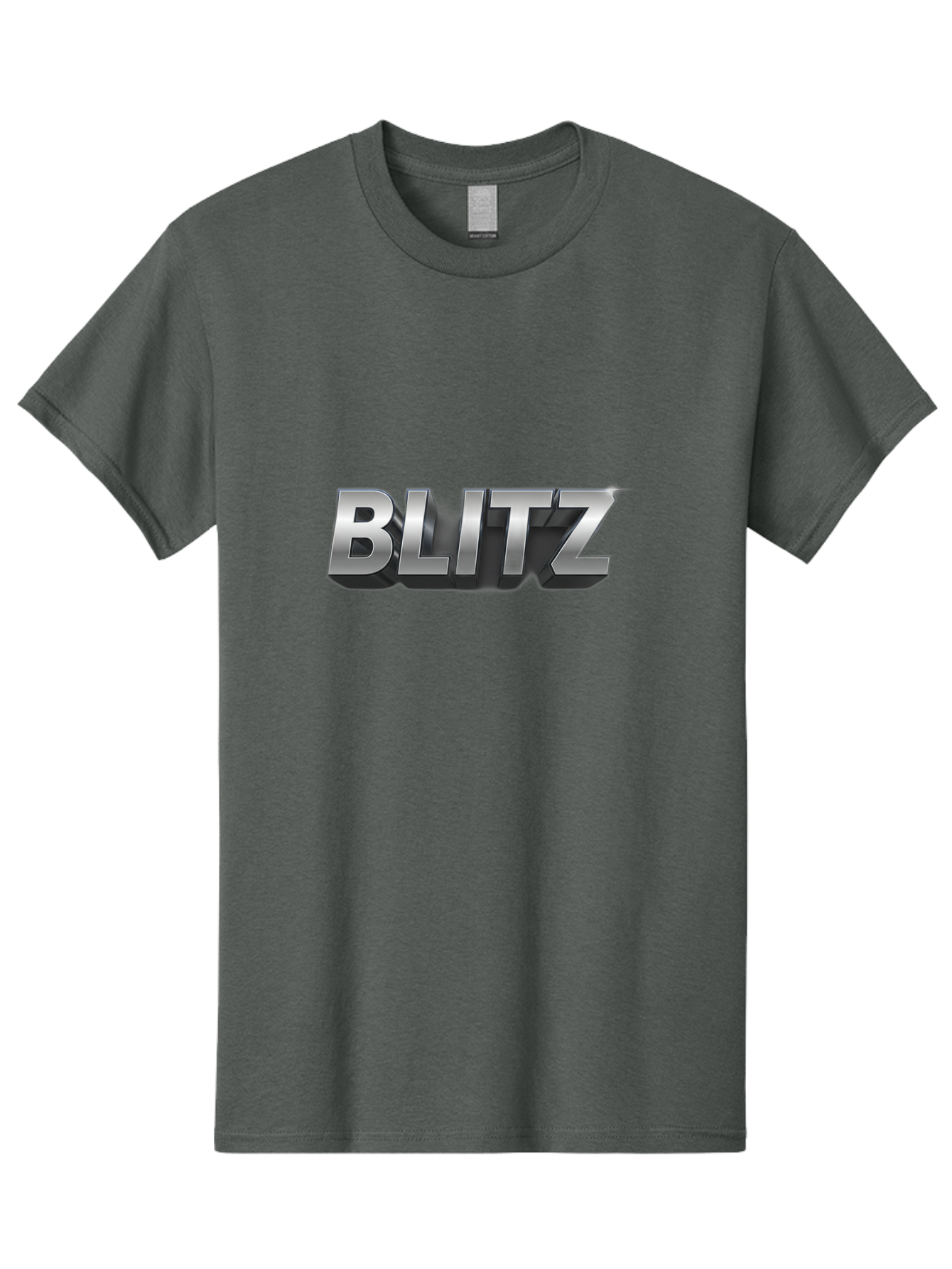 Blitz Men'S Graphic Tee, 100% Cotton, Comfortable Casual Summer Wear, Machine Washable, Silver Metallic Text, 3D Effect, High Energy, Bold Typography, Modern Design, Intense, Dynamic, Futuristic Style Baa168 7
