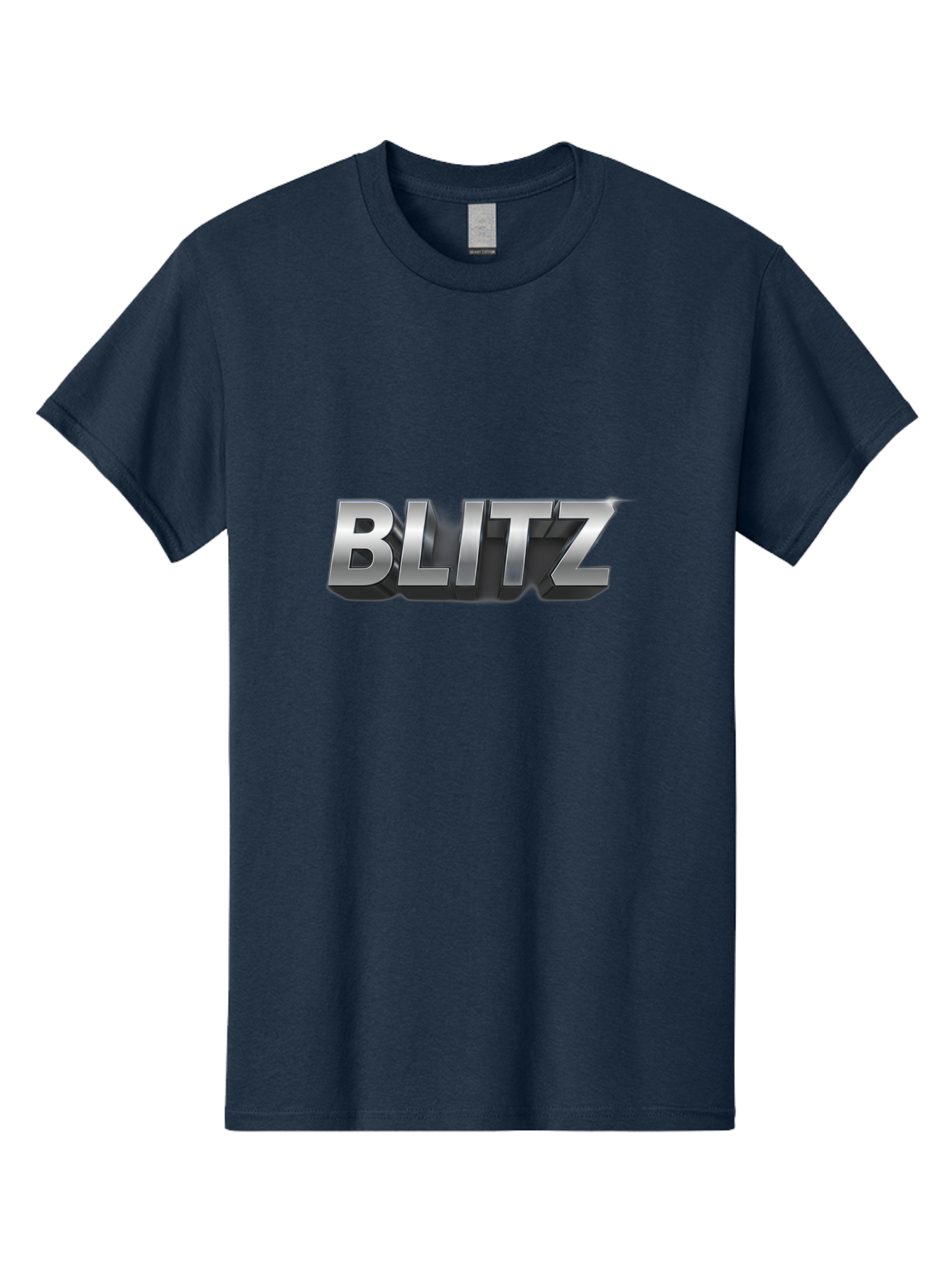 Blitz Men'S Graphic Tee, 100% Cotton, Comfortable Casual Summer Wear, Machine Washable, Silver Metallic Text, 3D Effect, High Energy, Bold Typography, Modern Design, Intense, Dynamic, Futuristic Style Baa168 29