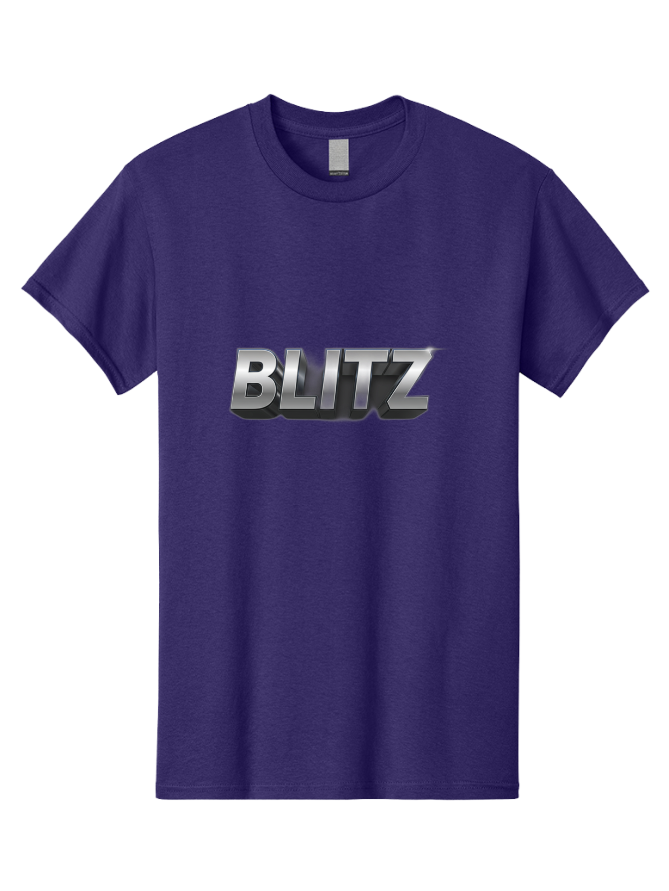 Blitz Men'S Graphic Tee, 100% Cotton, Comfortable Casual Summer Wear, Machine Washable, Silver Metallic Text, 3D Effect, High Energy, Bold Typography, Modern Design, Intense, Dynamic, Futuristic Style Baa168 11