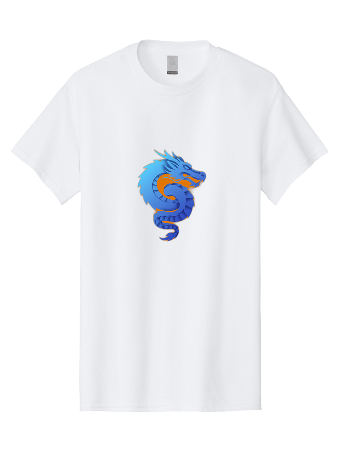 Blue-Dragon Men'S Graphic Tee, 100% Cotton, Comfortable Casual Summer Wear, Machine Washable, Blue Dragon, Orange Flames, Mythical Creature, Fantasy Art, Cartoon Illustration, Digital Graphics, Dragon Design, Logo Concept Baa173 11