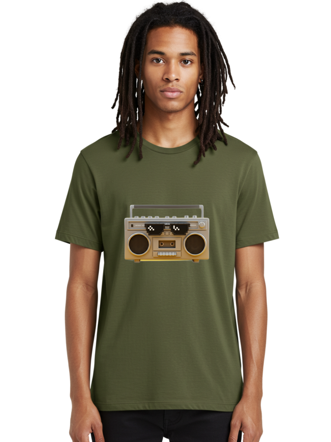 Boombox-2 Men'S Graphic Tee, 100% Cotton, Comfortable Casual Summer Wear, Machine Washable, Retro Boombox, Cassette Player, 80S Music, Vintage Electronics, Portable Music Player, Nostalgic Tech, Pixel Art, Cassette Tape Baa183 4