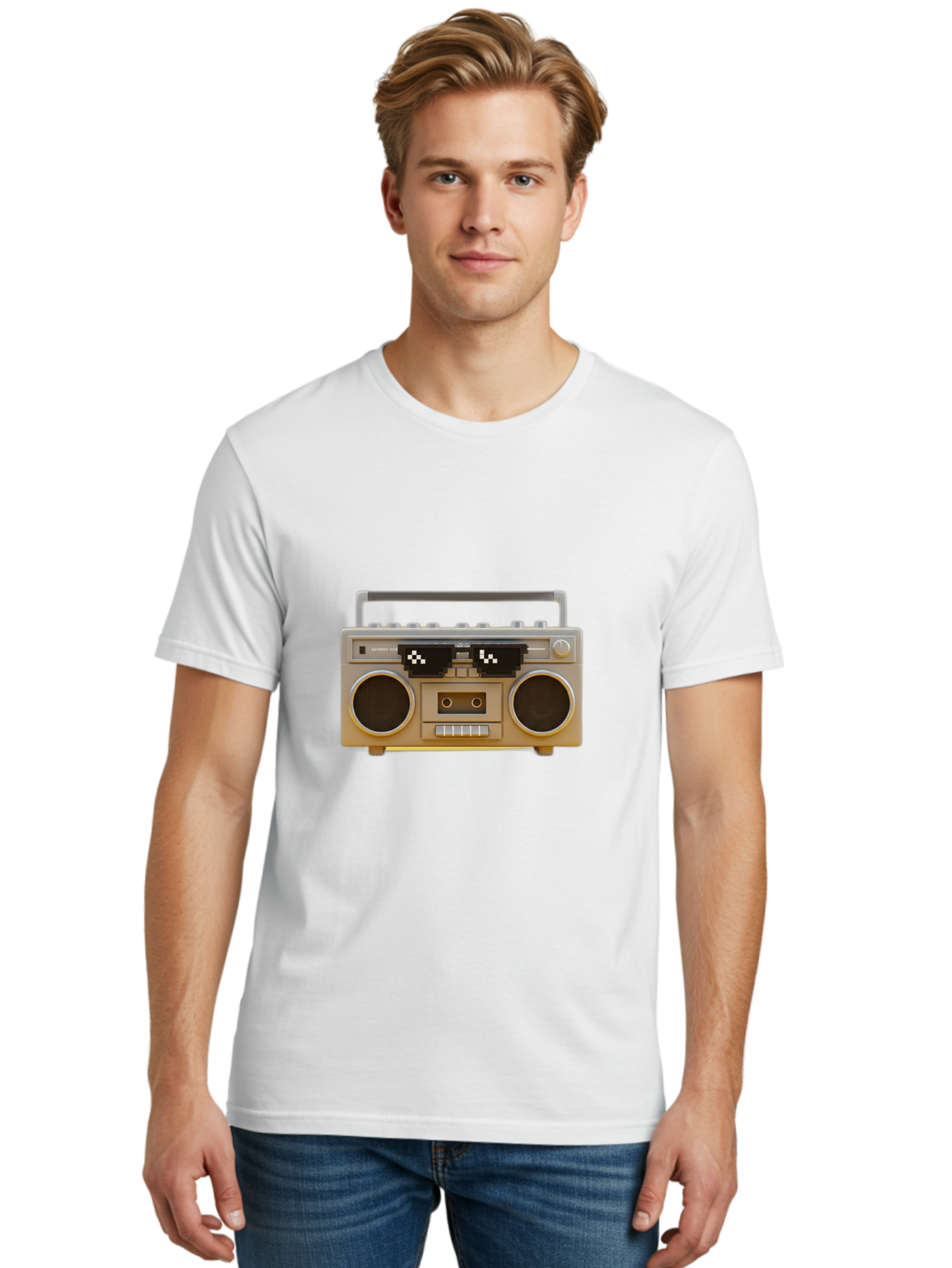 Boombox-2 Men'S Graphic Tee, 100% Cotton, Comfortable Casual Summer Wear, Machine Washable, Retro Boombox, Cassette Player, 80S Music, Vintage Electronics, Portable Music Player, Nostalgic Tech, Pixel Art, Cassette Tape Baa183 18