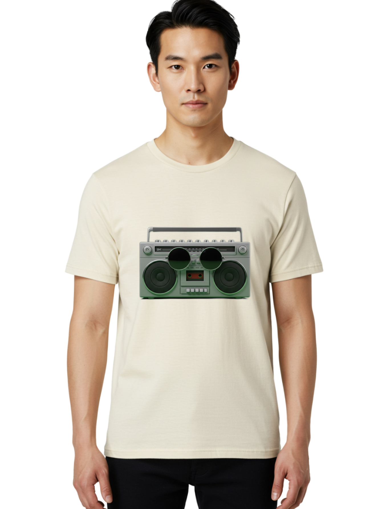 Boombox-3 Men'S Graphic Tee, 100% Cotton, Comfortable Casual Summer Wear, Machine Washable, Retro Boombox, Vintage Audio Equipment, Cassette Player, Portable Music, Nostalgic Technology, Retro Music Player, 80S Music Gear, Baa184 4
