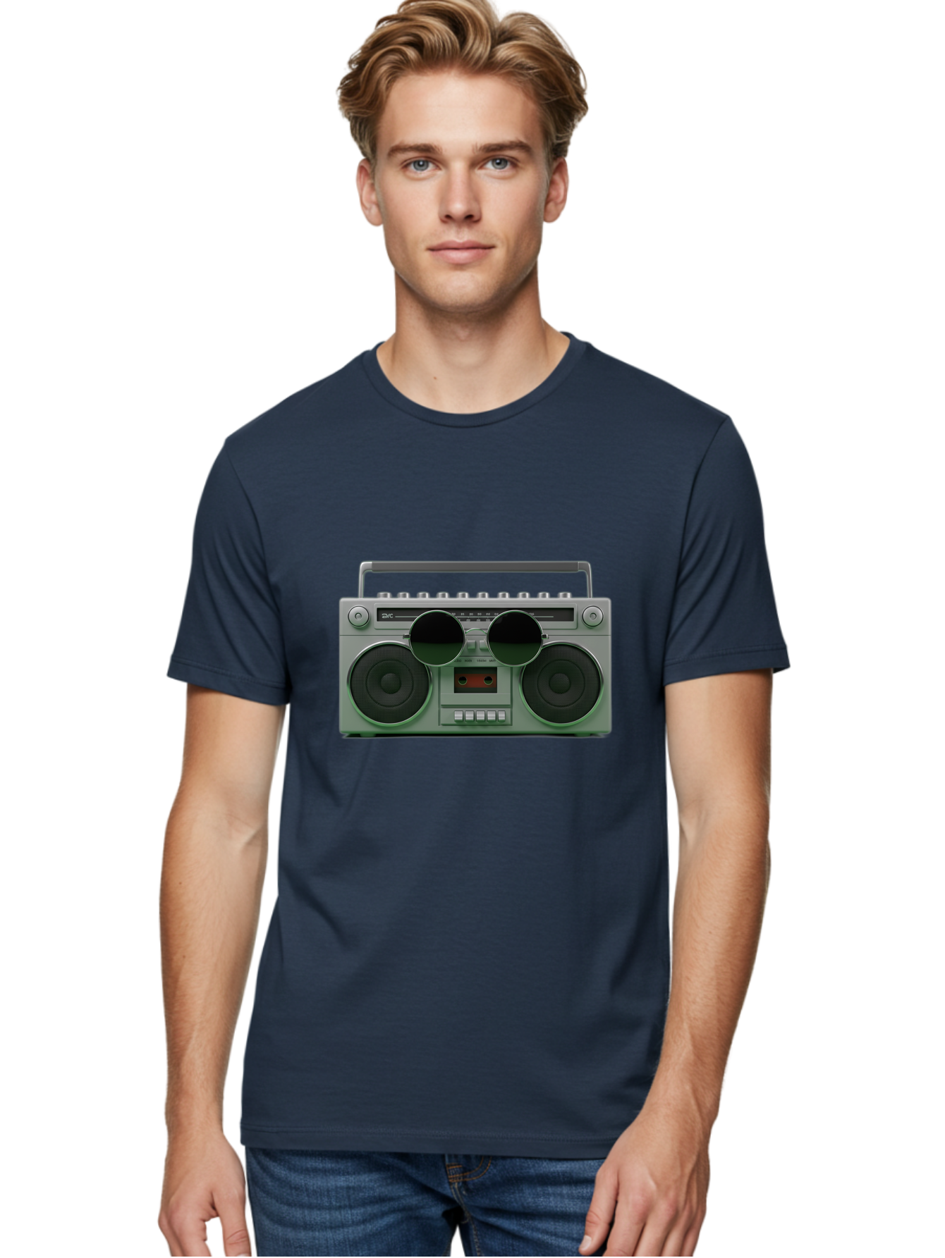 Boombox-3 Men'S Graphic Tee, 100% Cotton, Comfortable Casual Summer Wear, Machine Washable, Retro Boombox, Vintage Audio Equipment, Cassette Player, Portable Music, Nostalgic Technology, Retro Music Player, 80S Music Gear, Baa184 20