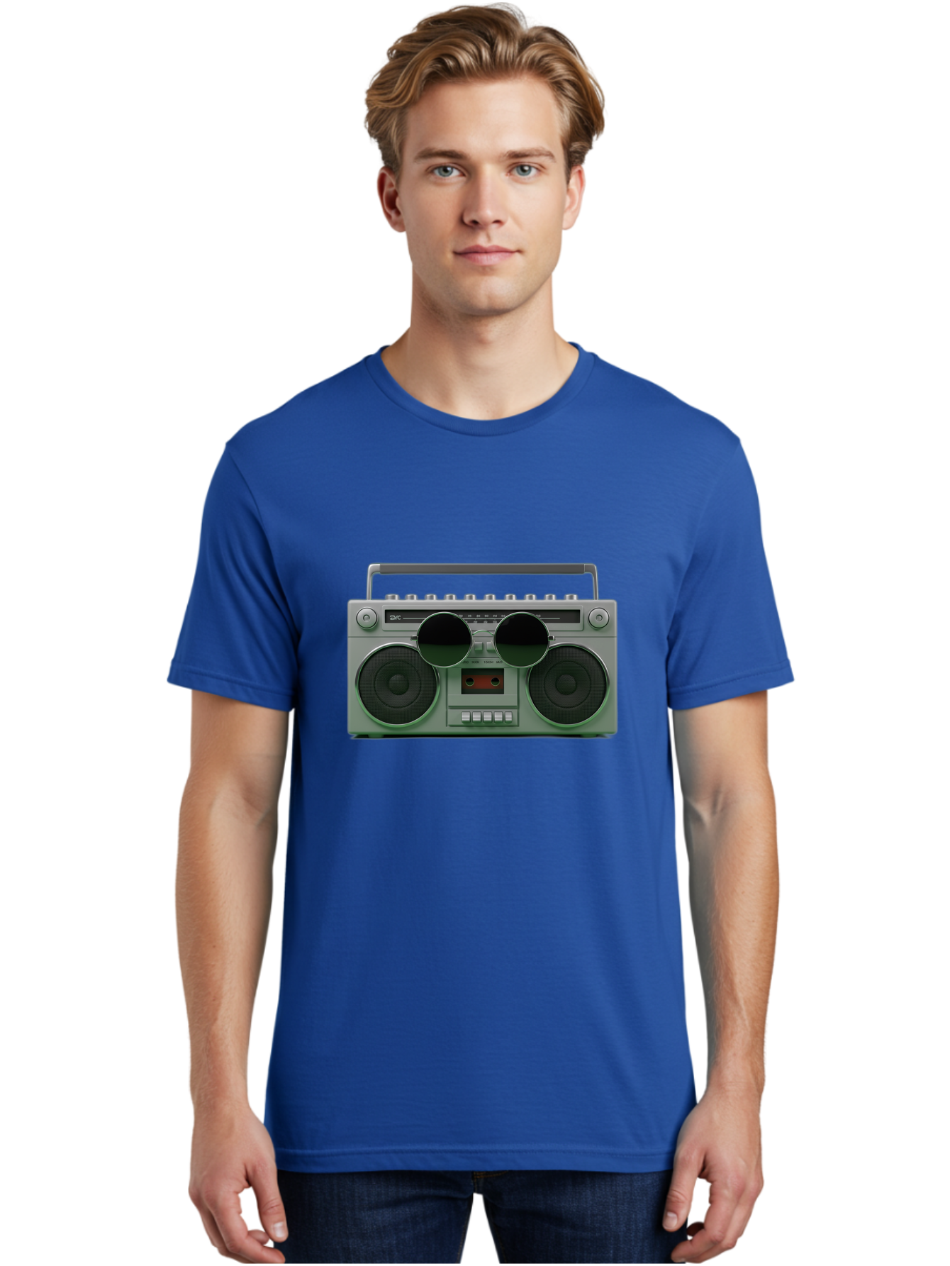 Boombox-3 Men'S Graphic Tee, 100% Cotton, Comfortable Casual Summer Wear, Machine Washable, Retro Boombox, Vintage Audio Equipment, Cassette Player, Portable Music, Nostalgic Technology, Retro Music Player, 80S Music Gear, Baa184 16