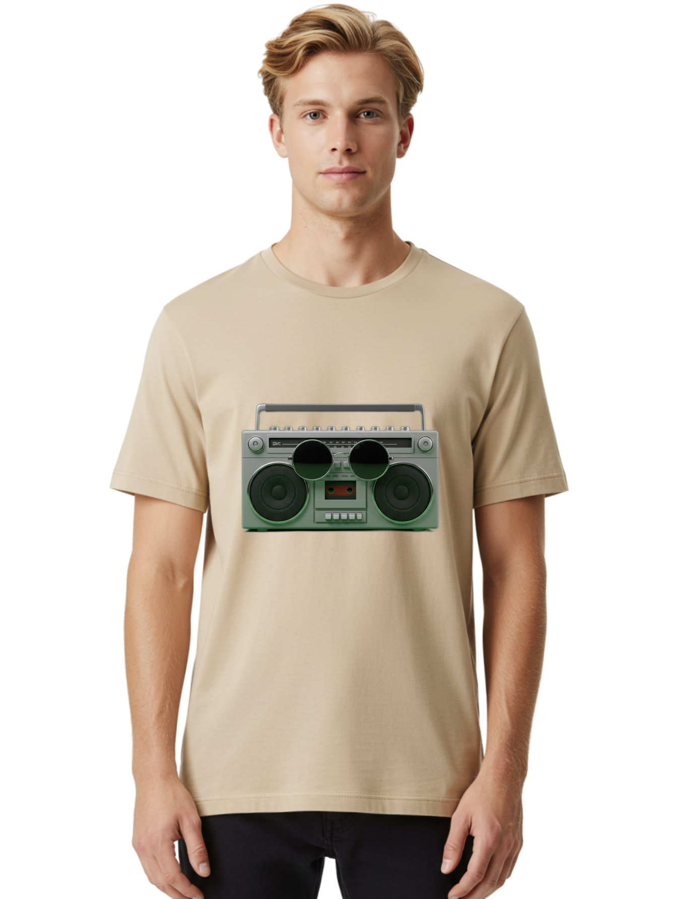 Boombox-3 Men'S Graphic Tee, 100% Cotton, Comfortable Casual Summer Wear, Machine Washable, Retro Boombox, Vintage Audio Equipment, Cassette Player, Portable Music, Nostalgic Technology, Retro Music Player, 80S Music Gear, Baa184 22