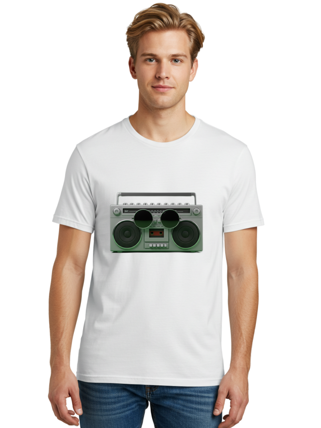 Boombox-3 Men'S Graphic Tee, 100% Cotton, Comfortable Casual Summer Wear, Machine Washable, Retro Boombox, Vintage Audio Equipment, Cassette Player, Portable Music, Nostalgic Technology, Retro Music Player, 80S Music Gear, Baa184 30