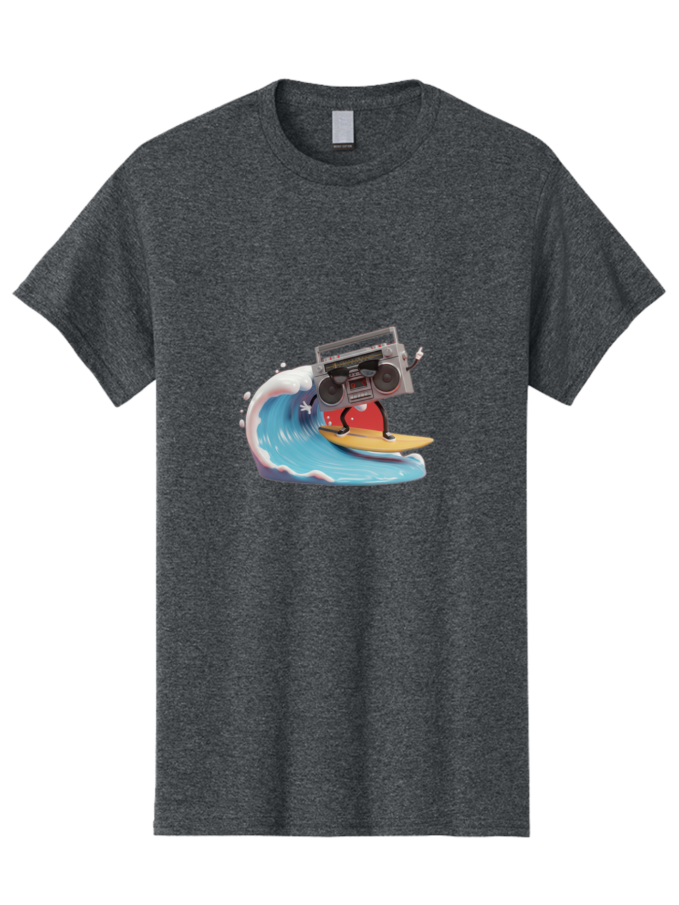 Boombox-Surfing-Wave Men'S Graphic Tee, 100% Cotton, Comfortable Casual Summer Wear, Machine Washable, Boomer Boombox Surfing, Retro Boombox, Surfing Wave, Beach Vibes, Retro Radio, Fun Summer Activity, Cool Surfboard, Radical Wave, Baa194 23