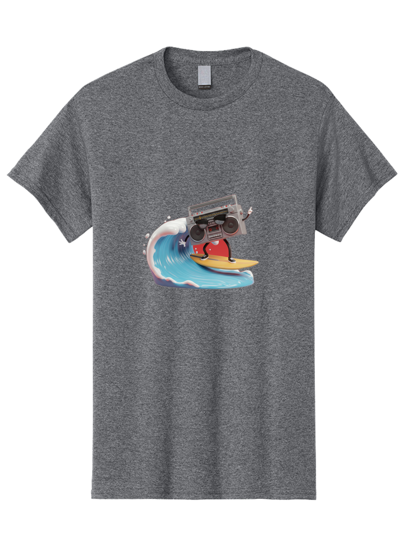 Boombox-Surfing-Wave Men'S Graphic Tee, 100% Cotton, Comfortable Casual Summer Wear, Machine Washable, Boomer Boombox Surfing, Retro Boombox, Surfing Wave, Beach Vibes, Retro Radio, Fun Summer Activity, Cool Surfboard, Radical Wave, Baa194 21